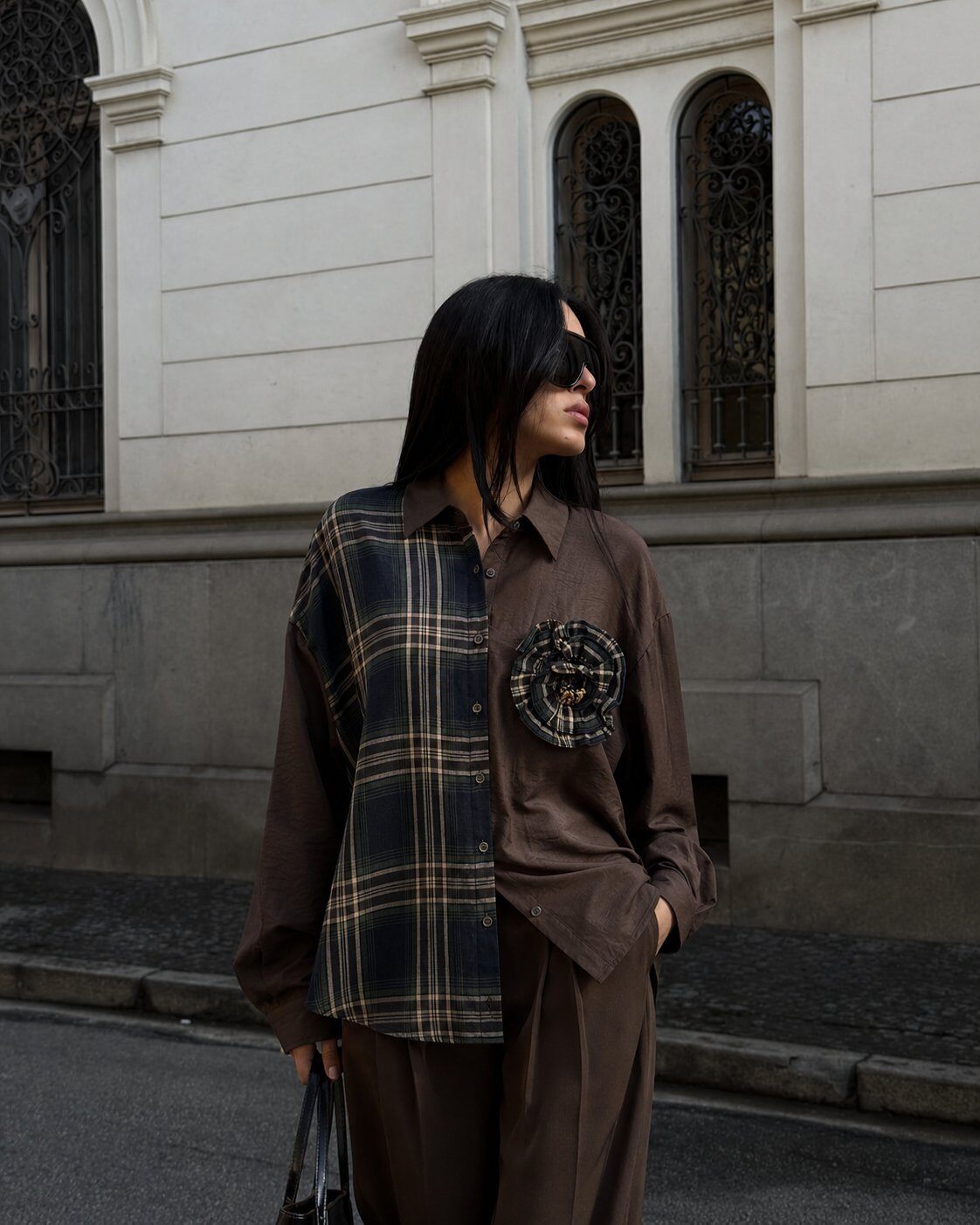 Wholesaler MILLERA - PATCHWORK SHIRT WITH APPLIED FLOWER