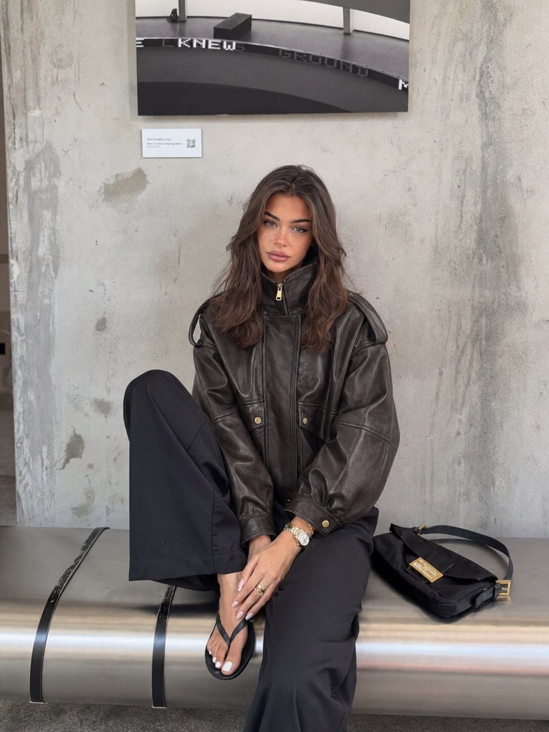 Wholesaler MILLERA - FAUX LEATHER BOMBER WITH HIGH COLLAR