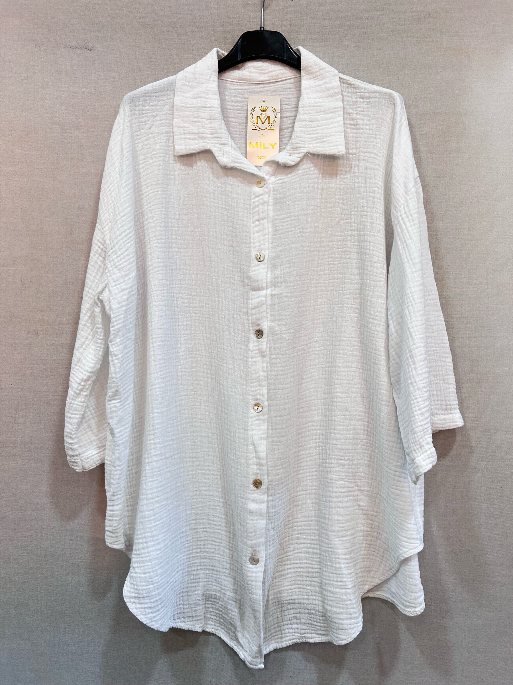 Grossiste Mily Grande Taille - chemise gaz de coton