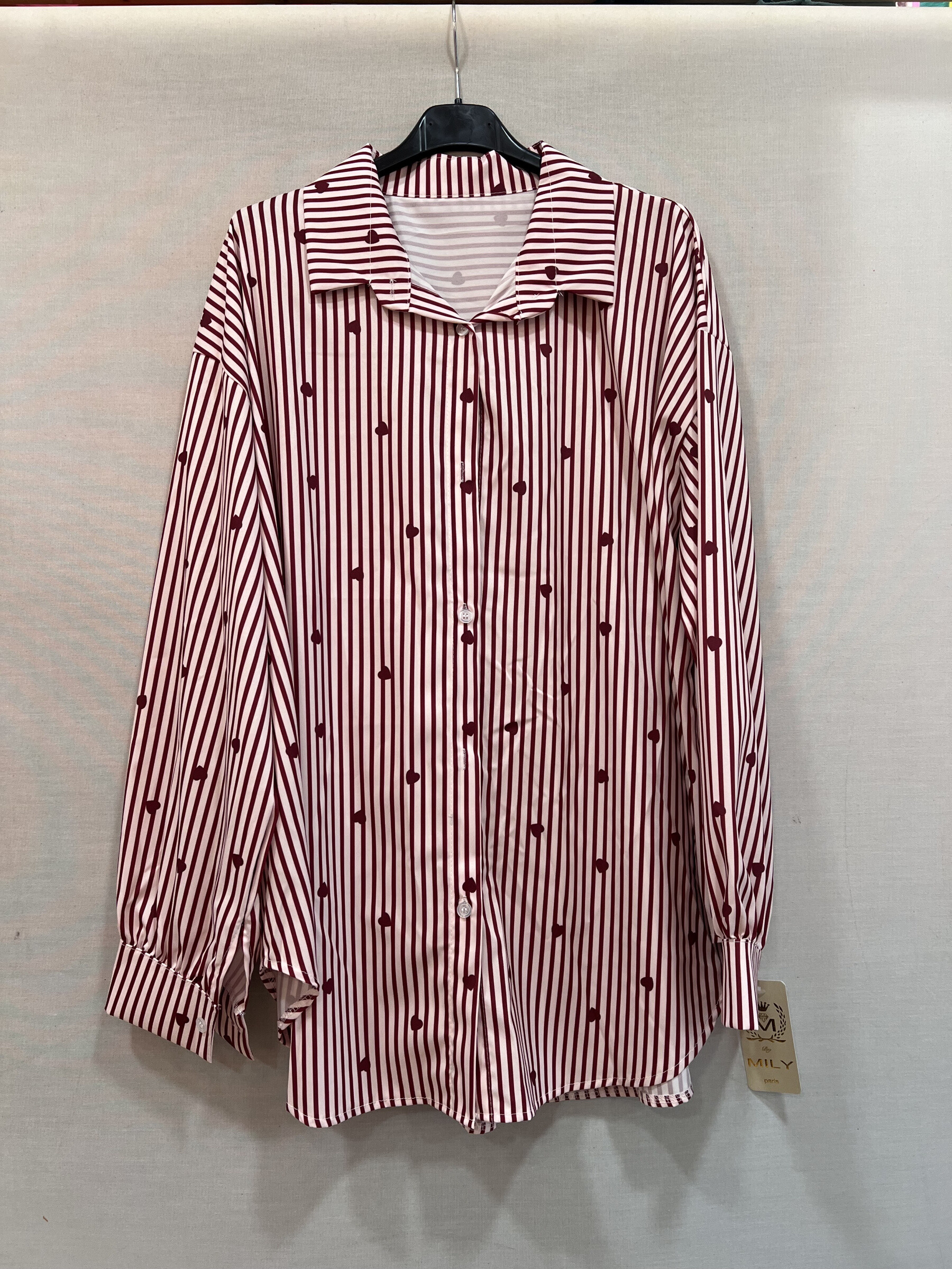 Wholesaler Mily Grande Taille - heart pattern striped shirts