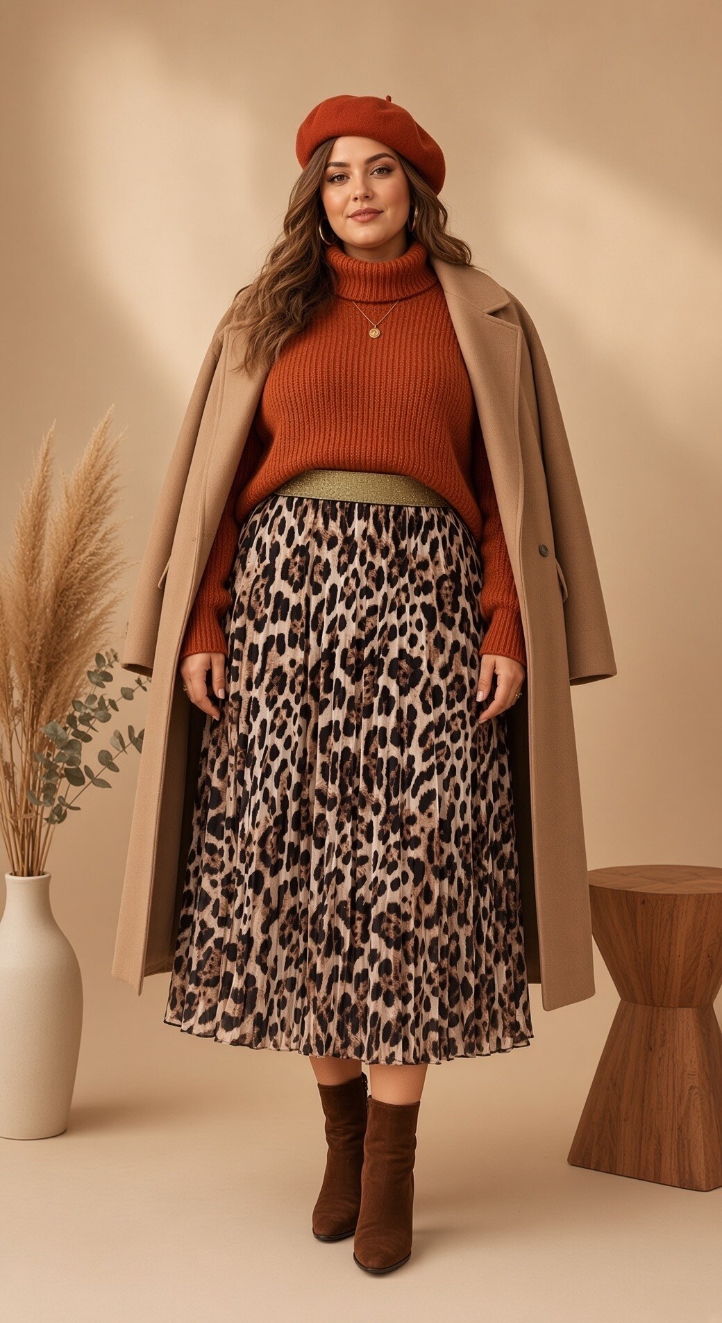 Mayorista Mily Grande Taille - Falda plisada estampada de talla grande