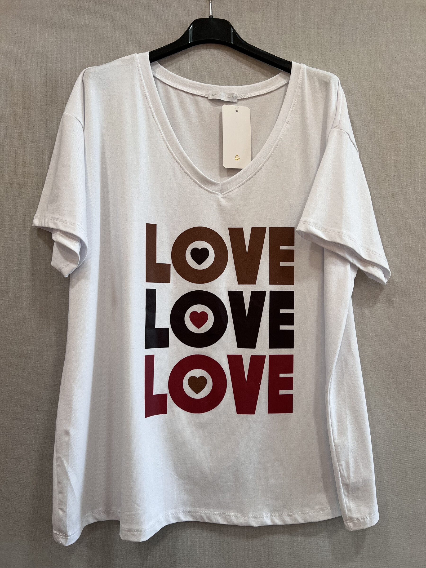 Großhändler Mily Grande Taille - T-Shirt mit V-Ausschnitt in Übergröße