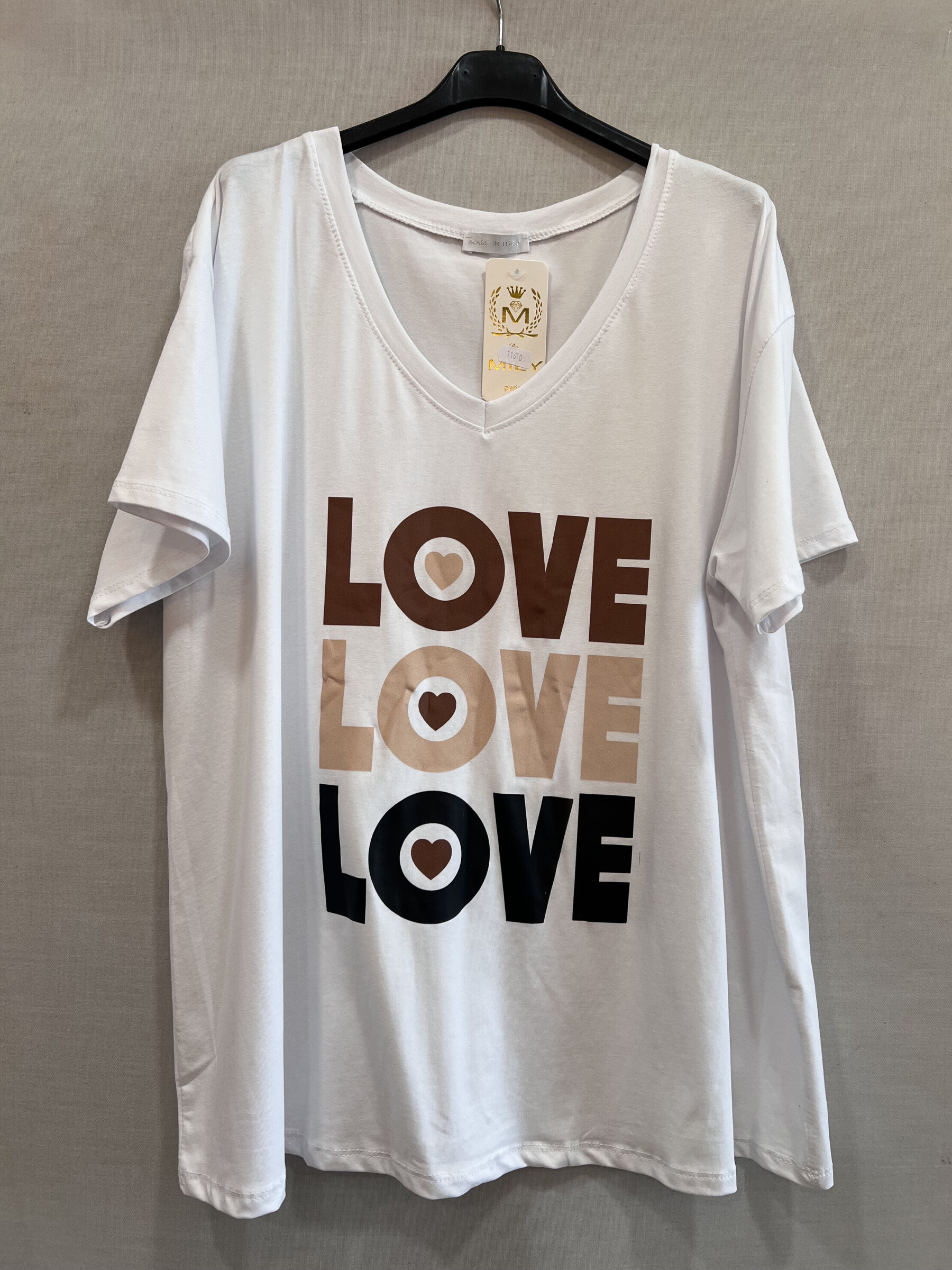 Großhändler Mily Grande Taille - T-Shirt mit V-Ausschnitt in Übergröße