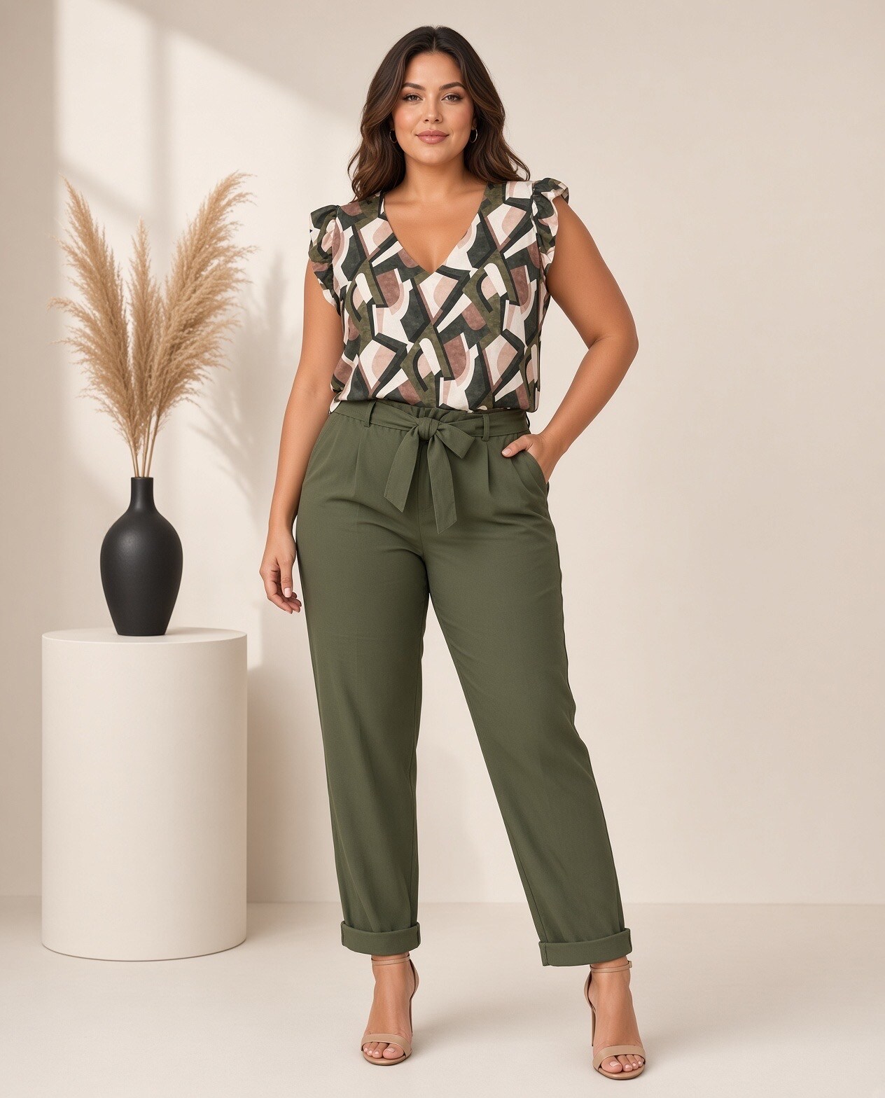 Grossiste Mily Grande Taille - Top à motifs en grande taille