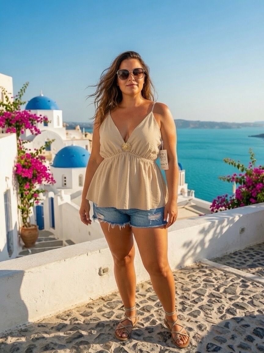 Grossiste Mily Grande Taille - top fluide à fine bretelle   grande taille