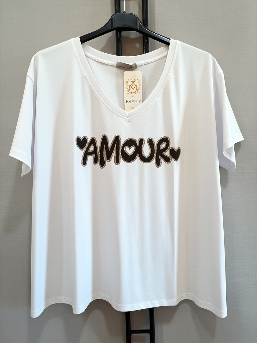 Großhändler Mily - T-SHIRT MIT V-AUSSCHNITT