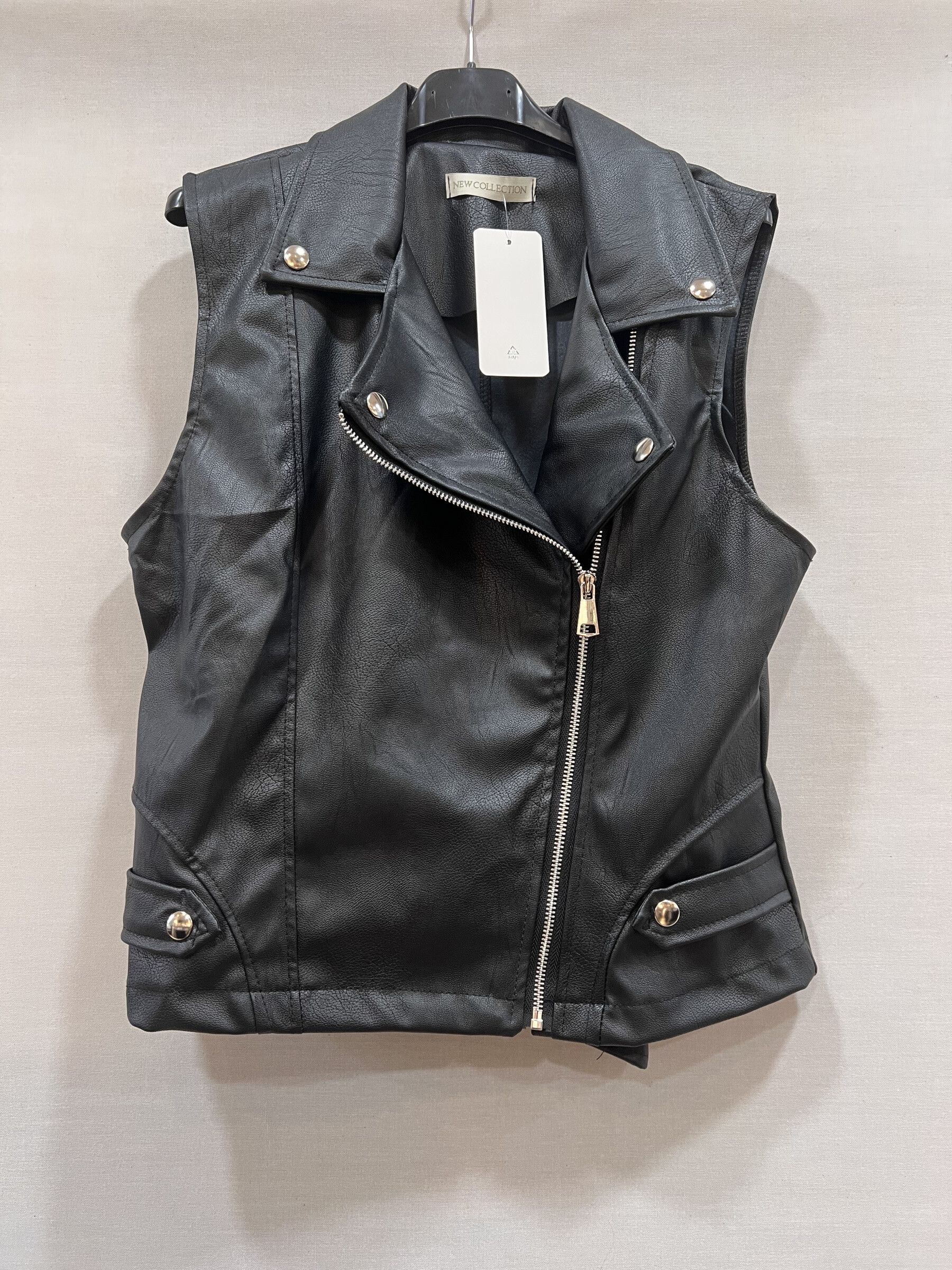 Wholesaler Mily - faux leather sleeveless jacket