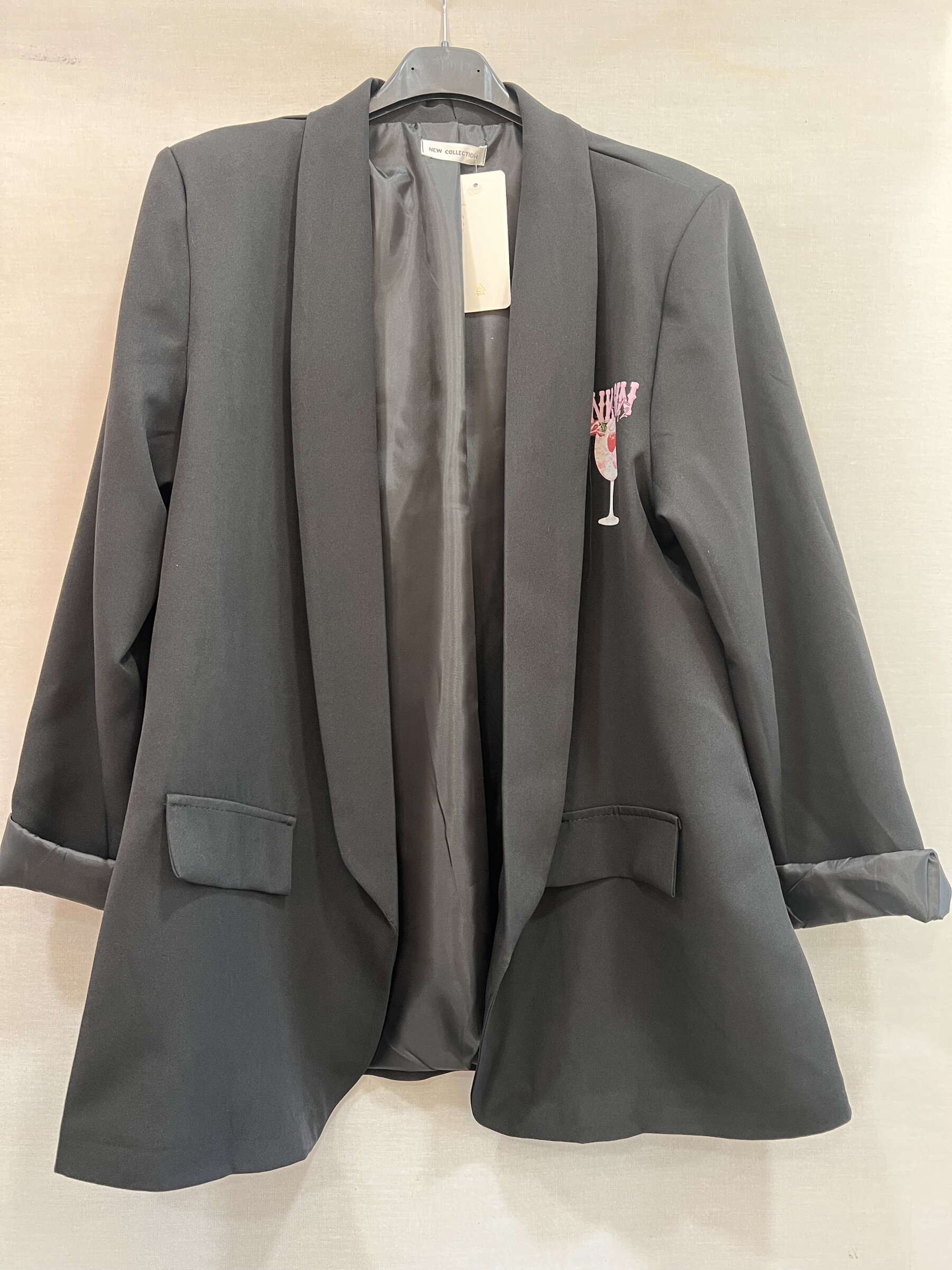 Mayorista Mily - Chaqueta extra ancha con solo inscripción