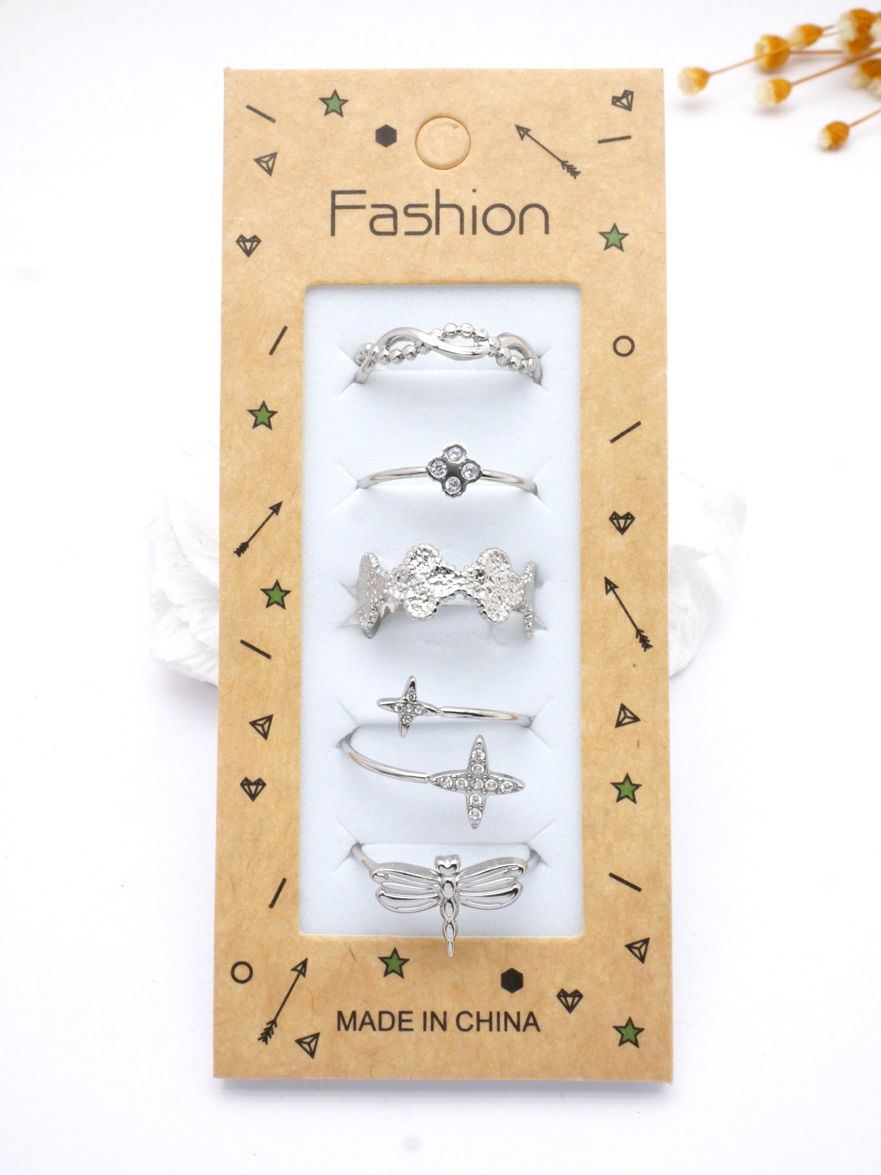 Wholesaler MIMIKO - SET OF 5 RINGS IN 304 STAINLESS STEEL