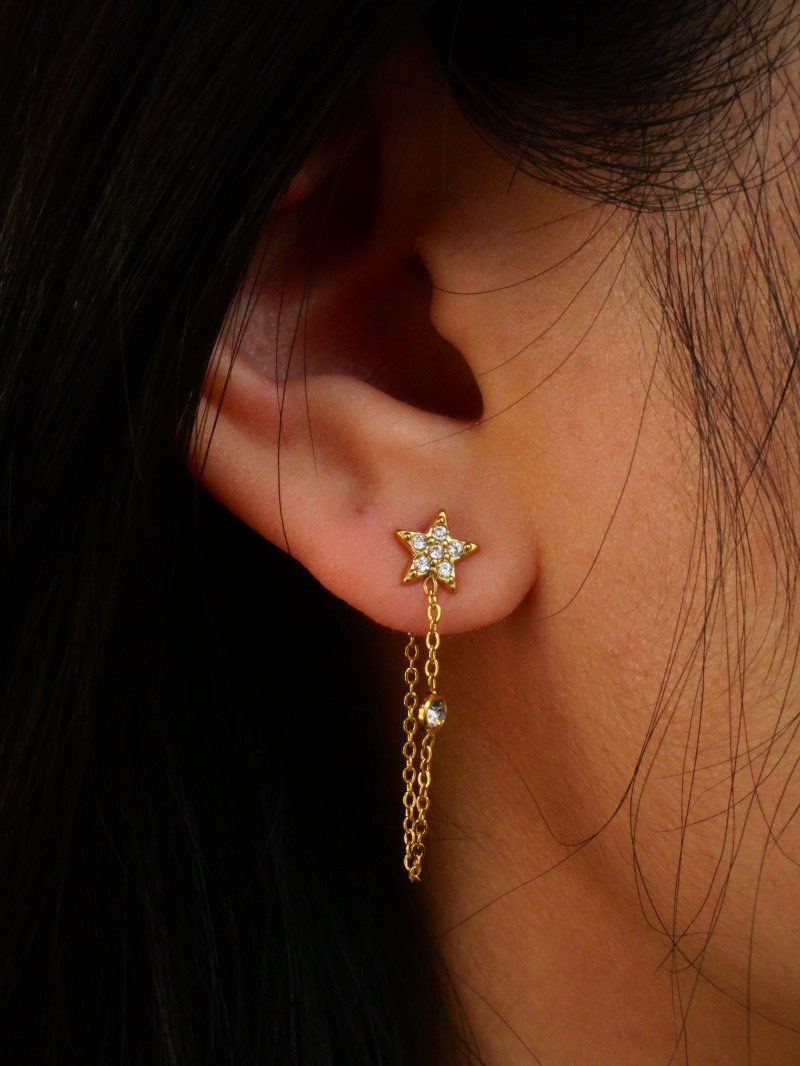 Grossiste MIMIKO - BOUCLES D'OREILLES PENDANTE EN ACIER INOXYDABLE