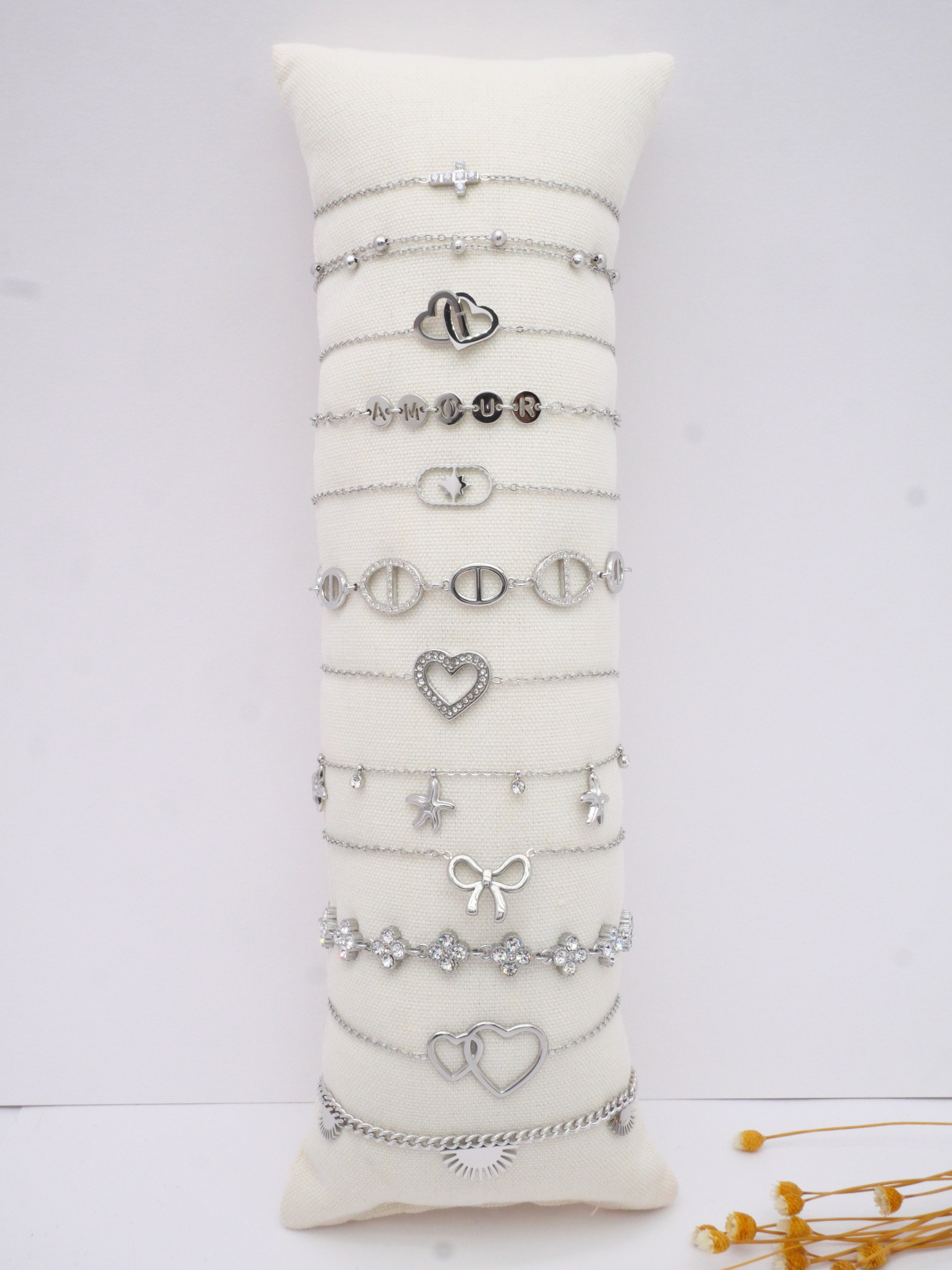 Grossiste MIMIKO - LOTS DE 12 BRACELETS EN ACIER INOXYDABLE 304
