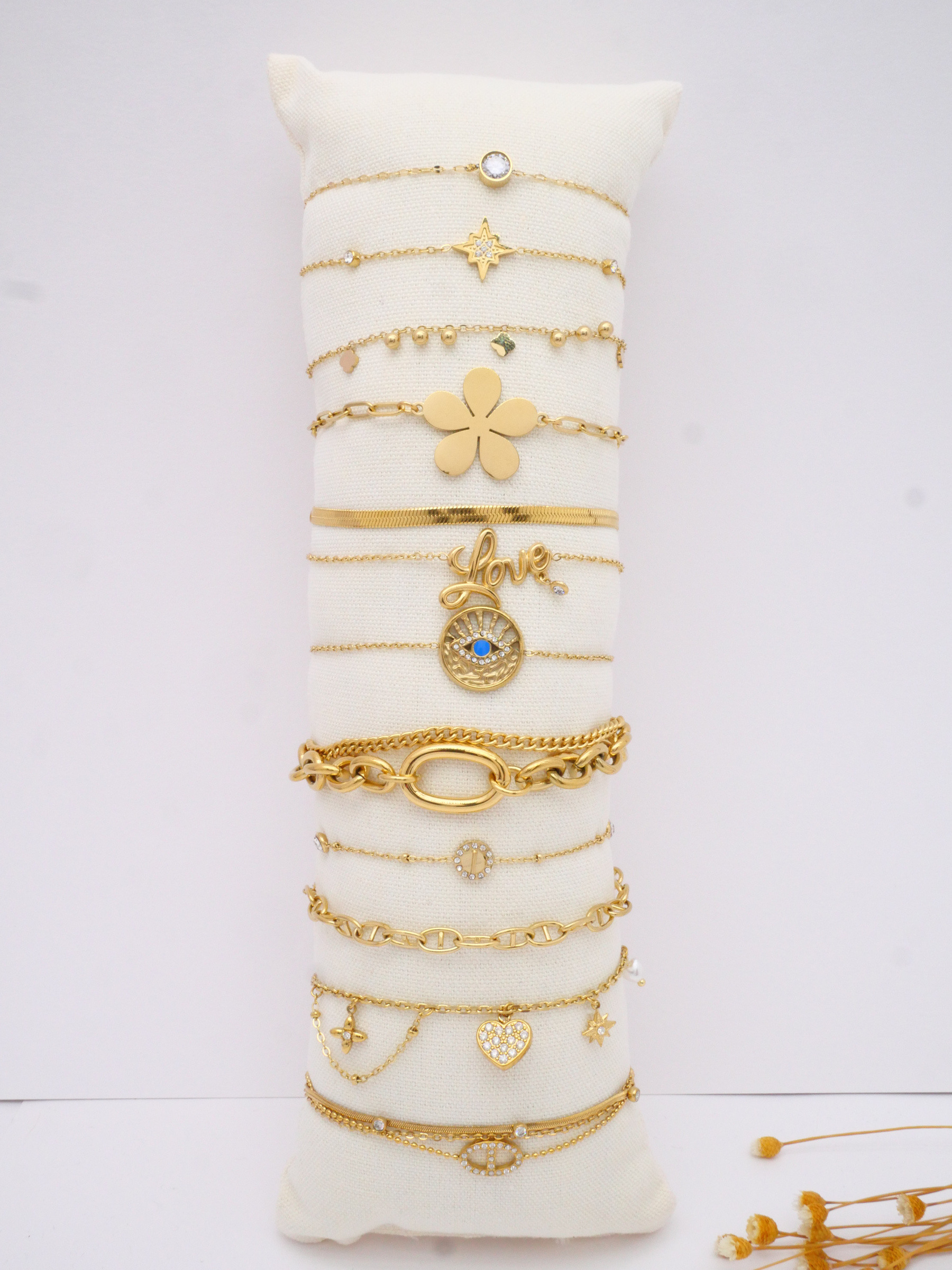 Großhändler MIMIKO - SET AUS 12 ARMBÄNDERN AUS 304 EDELSTAHL