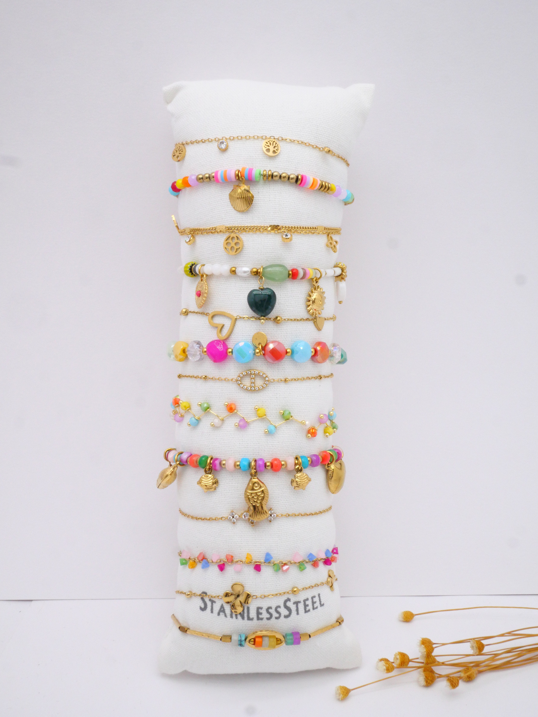 Grossiste MIMIKO - LOTS DE 12 BRACELETS EN ACIER INOXYDABLE 304