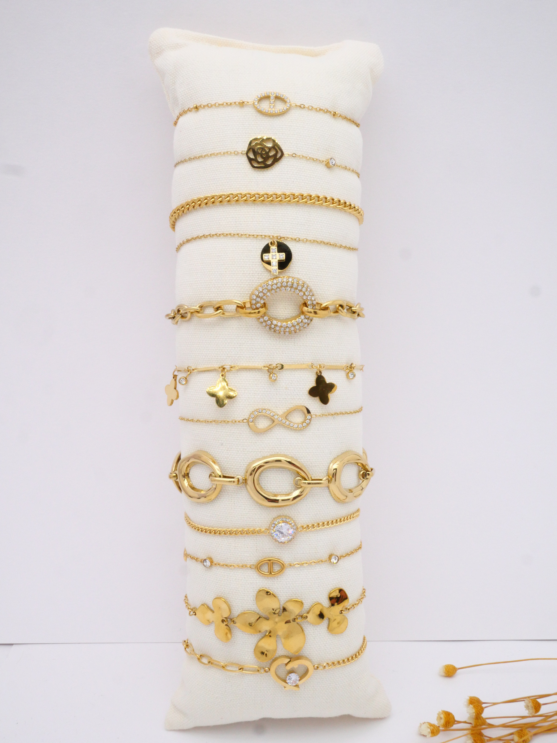 Grossiste MIMIKO - LOTS DE 12 BRACELETS EN ACIER INOXYDABLE 304