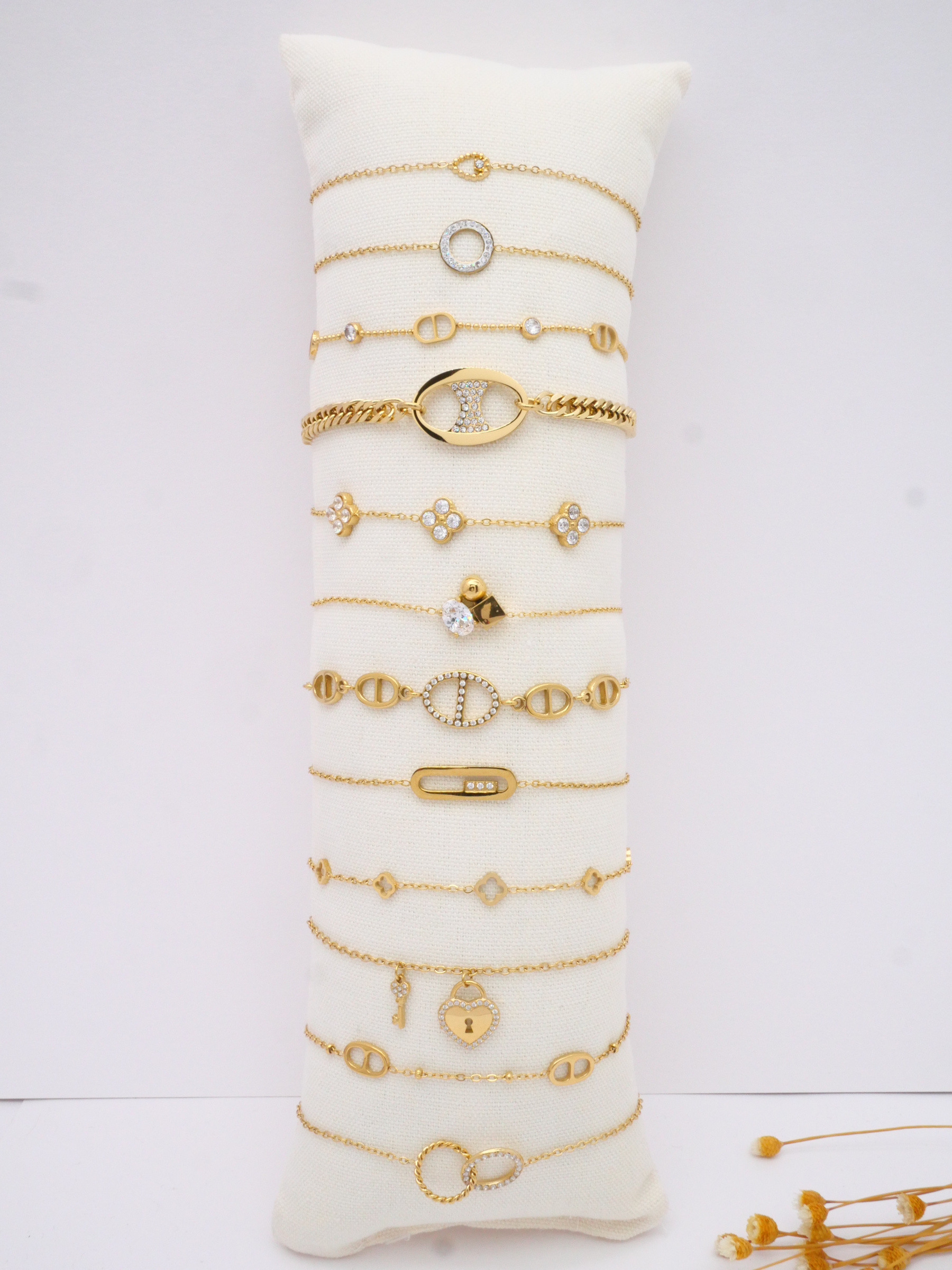 Grossiste MIMIKO - LOTS DE 12 BRACELETS EN ACIER INOXYDABLE 304