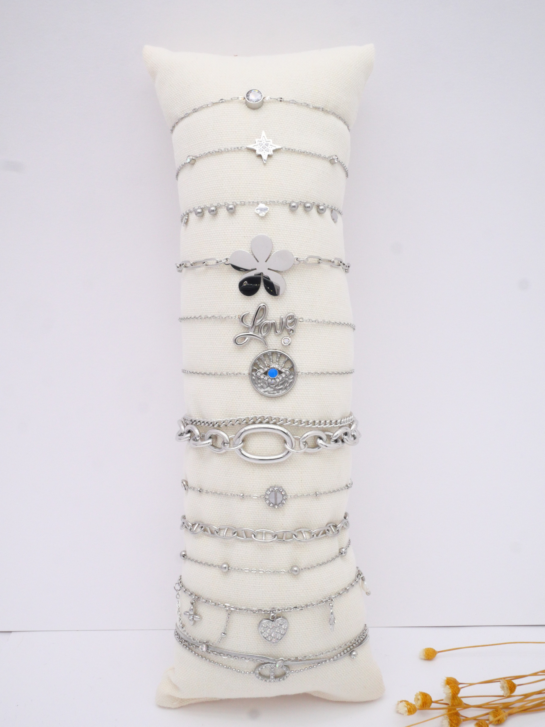 Großhändler MIMIKO - SET AUS 12 ARMBÄNDERN AUS 304 EDELSTAHL