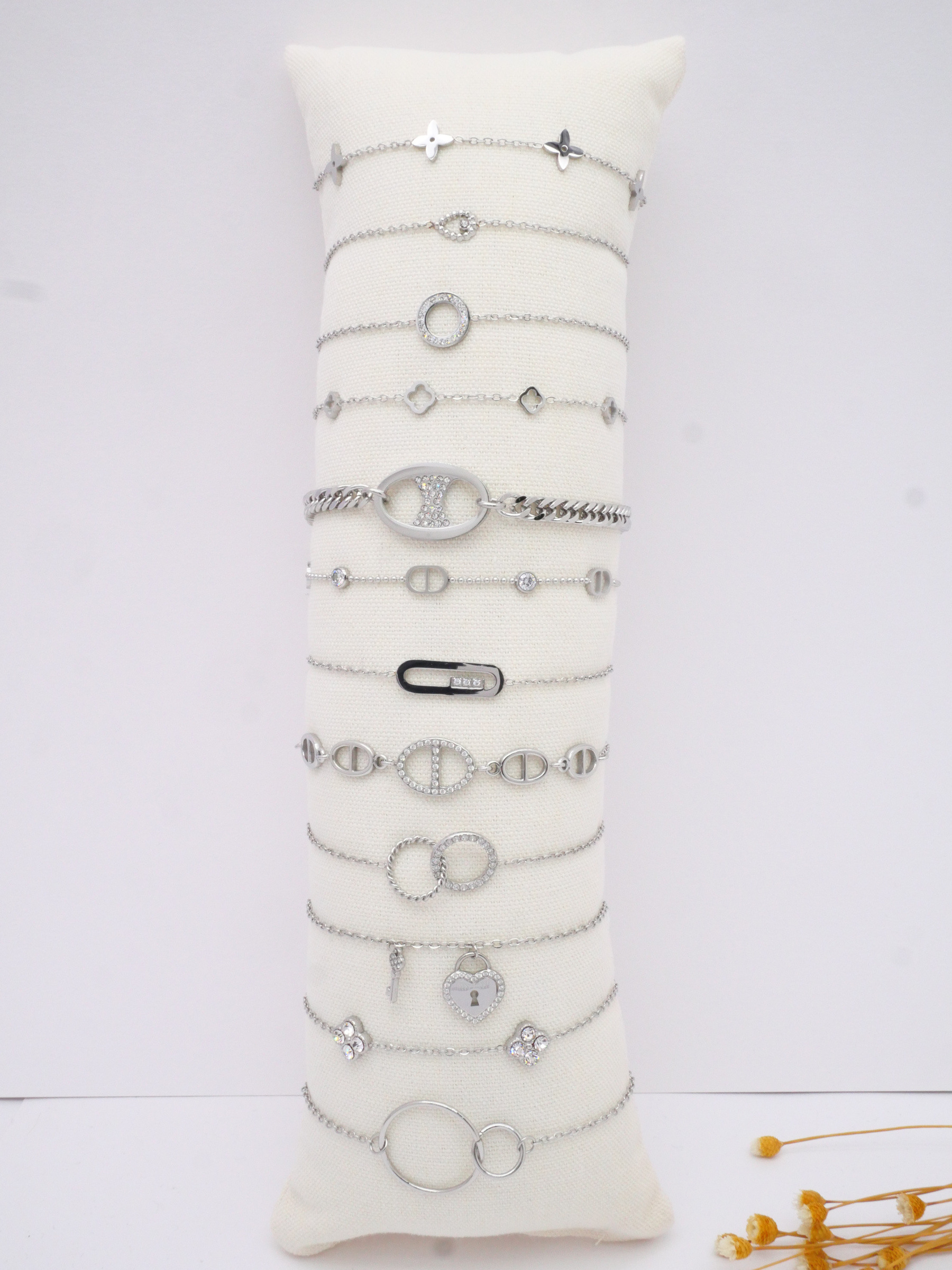 Grossiste MIMIKO - LOTS DE 12 BRACELETS EN ACIER INOXYDABLE 304