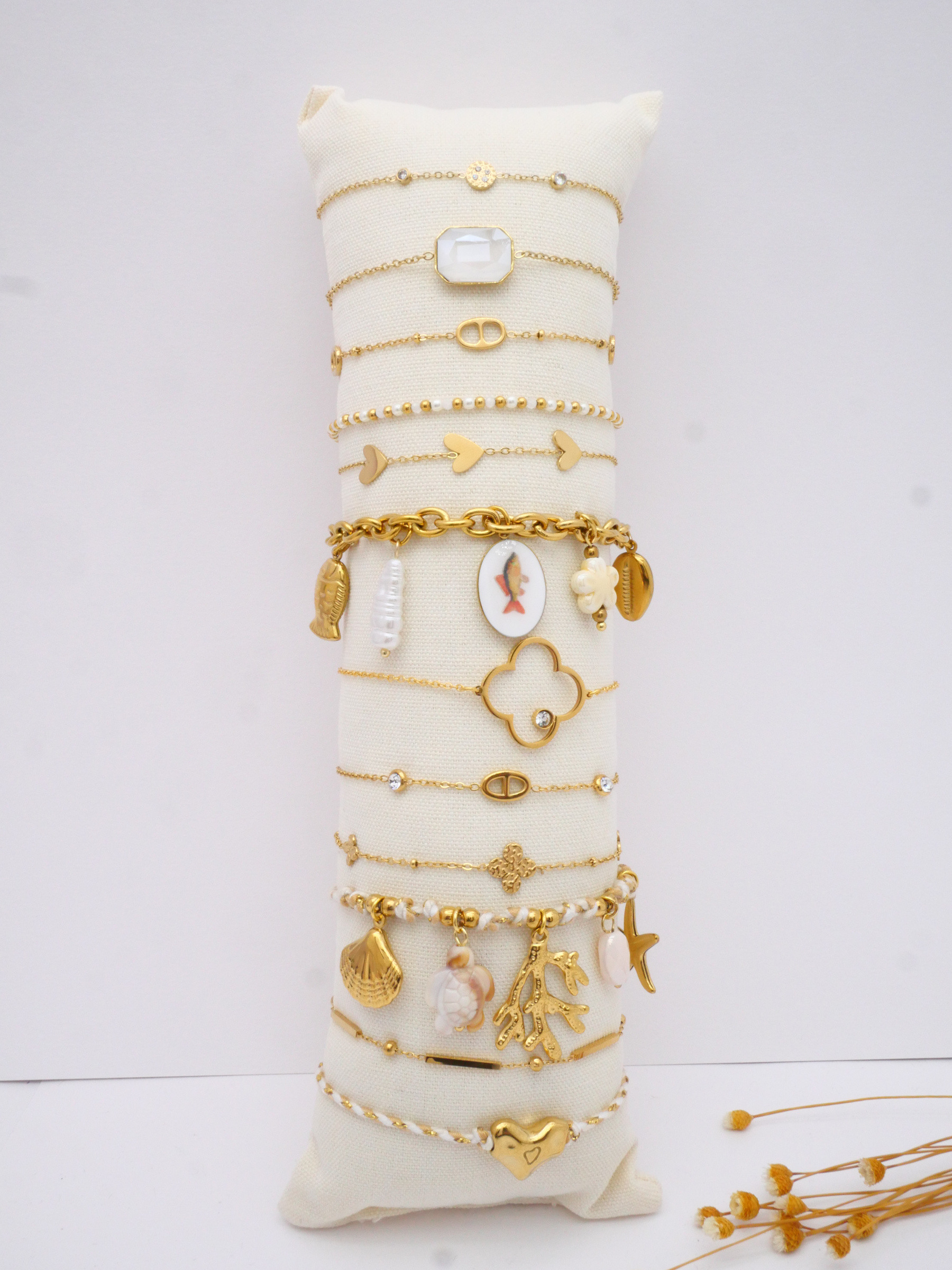 Grossiste MIMIKO - LOTS DE 12 BRACELETS EN ACIER INOXYDABLE 304