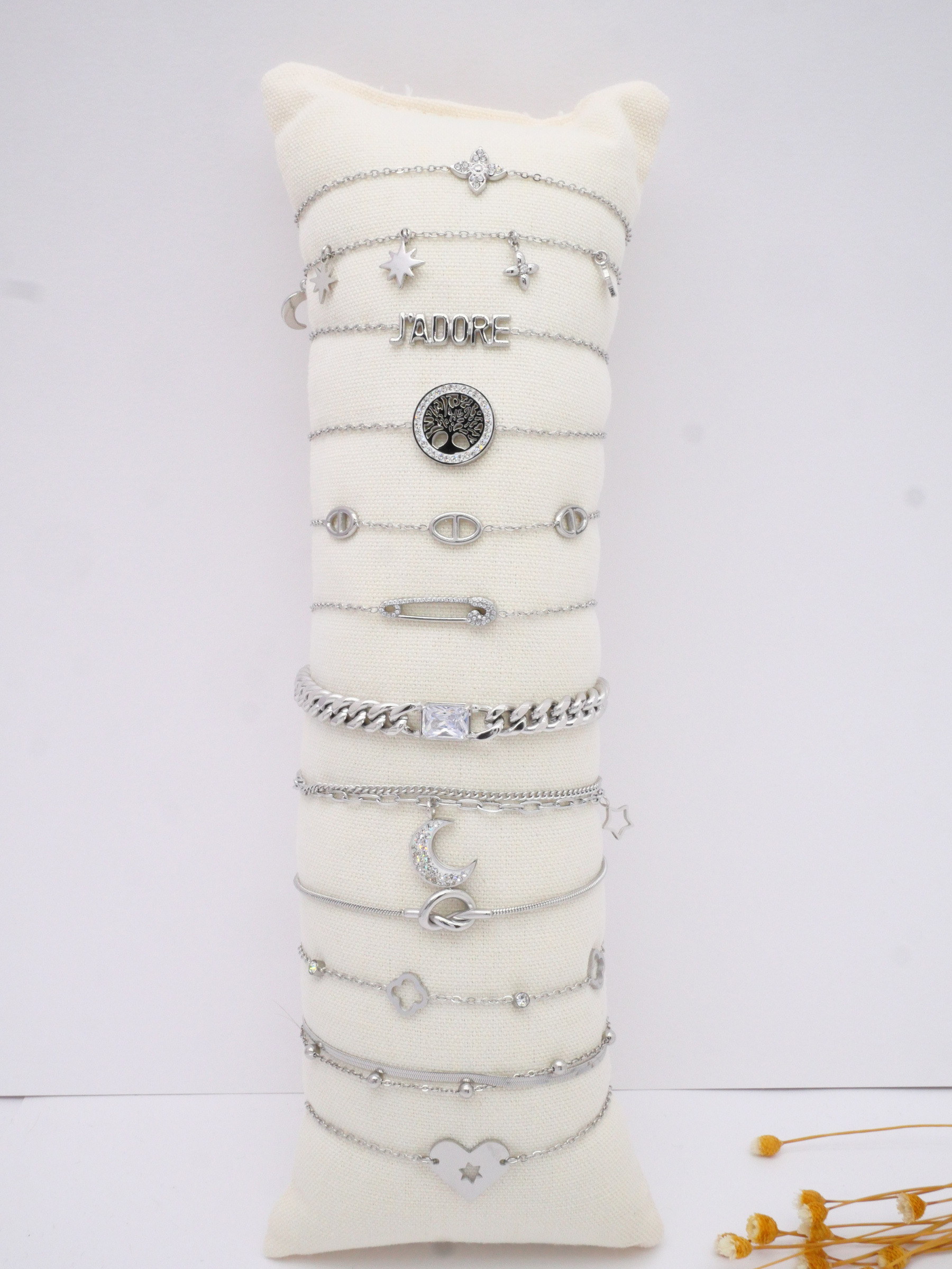Grossista MIMIKO - SET DI 12 BRACCIALETTI IN ACCIAIO INOX 304