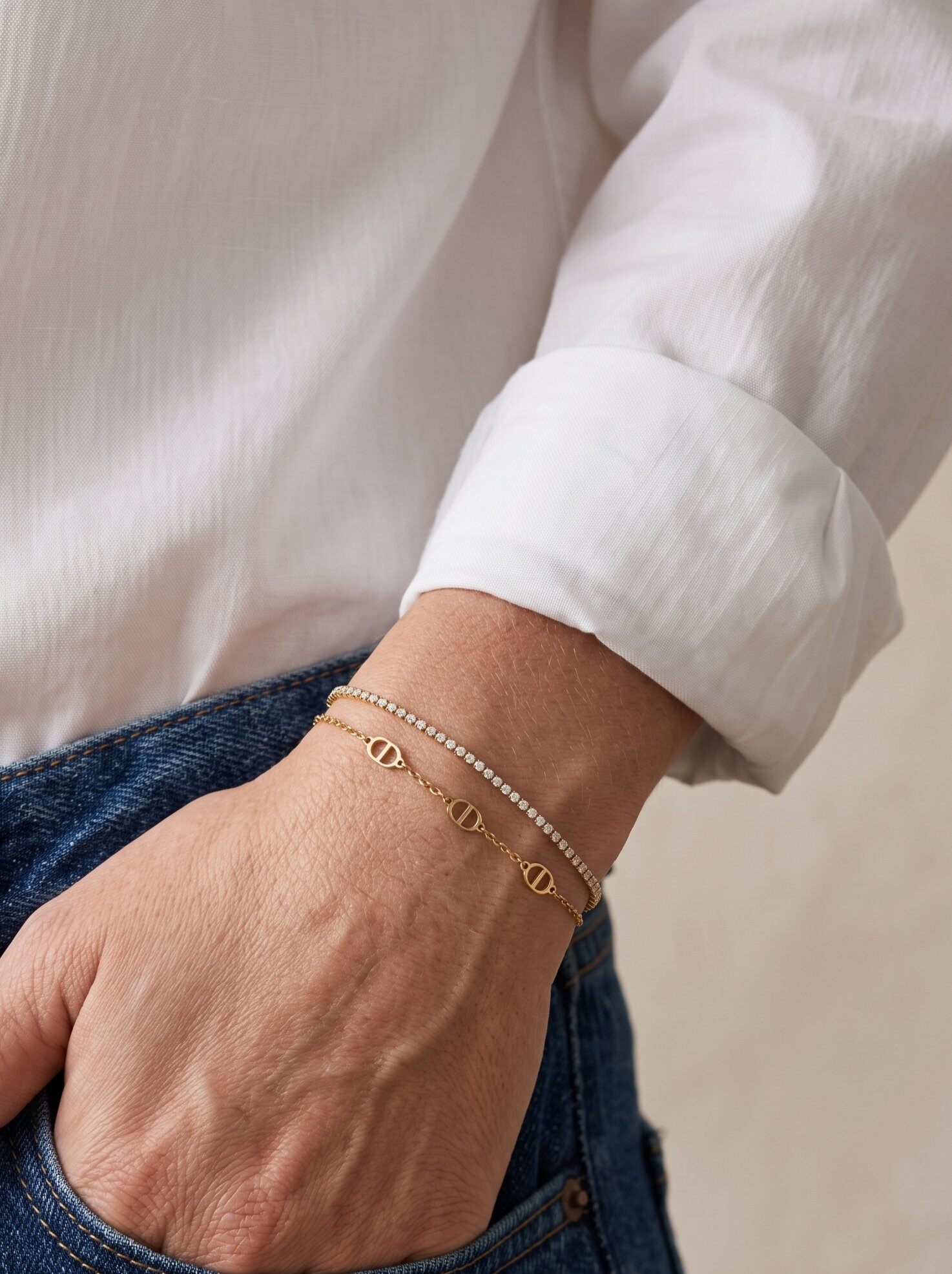 Grossiste MIMIKO - BRACELET DOUBLE EN ACIER INOXYDABLE 304