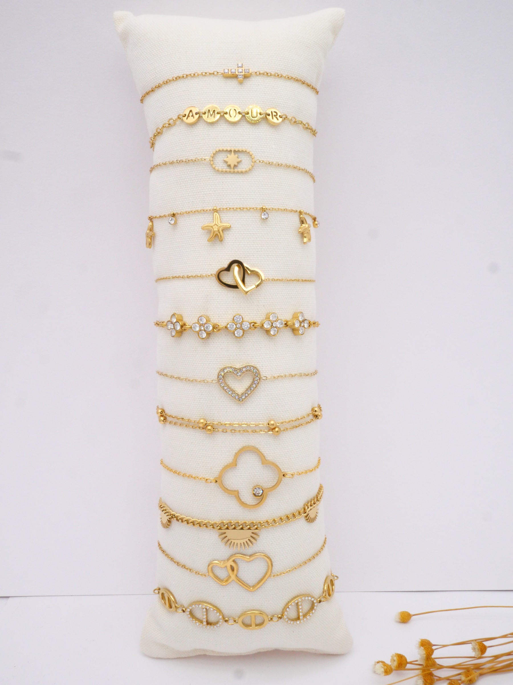 Grossiste MIMIKO - LOTS DE 12 BRACELETS EN ACIER INOXYDABLE 304