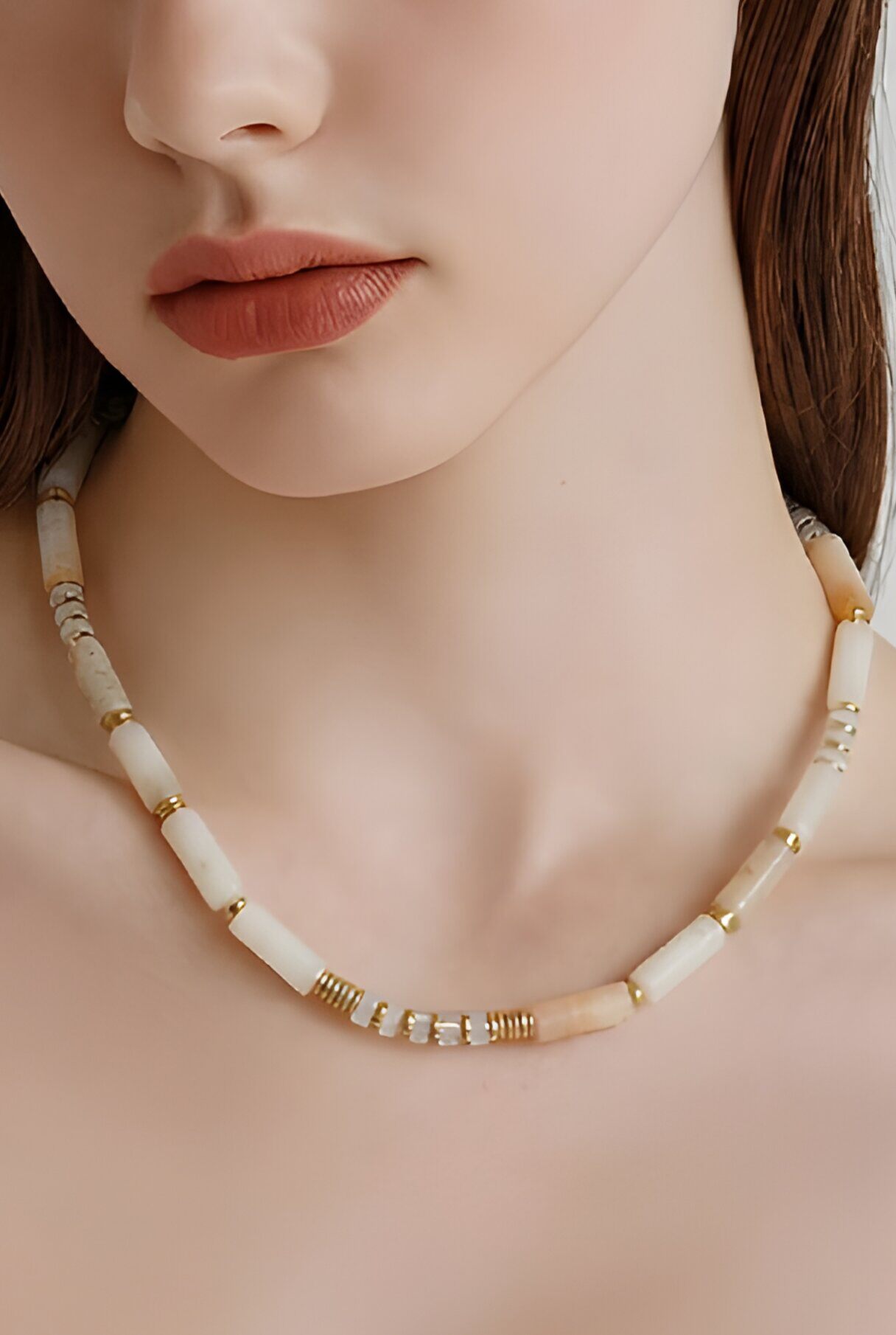 Grossiste MIMIKO - COLLIER EN ACIER INOXYDABLE AVEC DES PIERRES NATURELLES