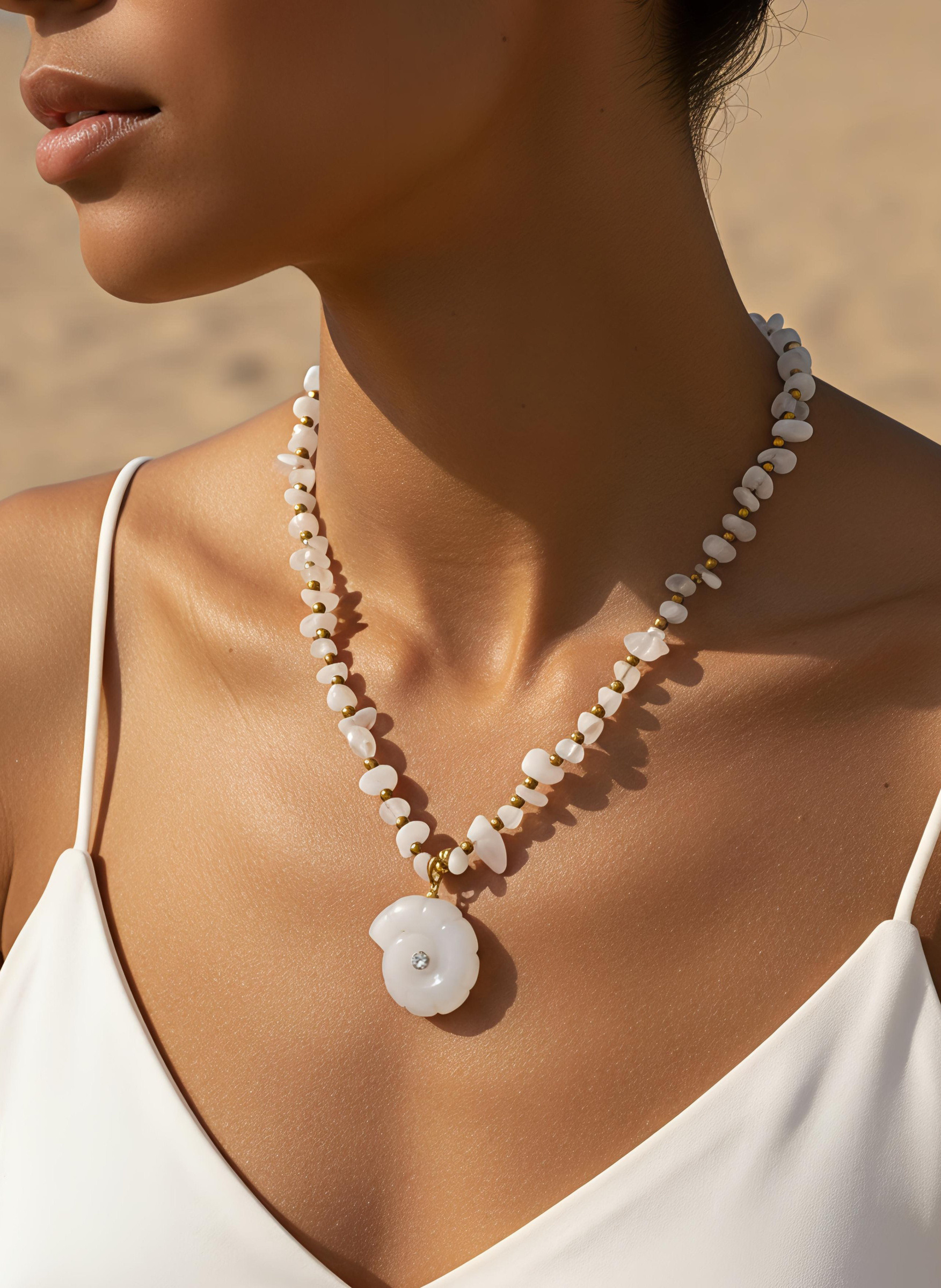 Grossiste MIMIKO - COLLIER EN PIERRE ET ACIER INOXYDABLE 304