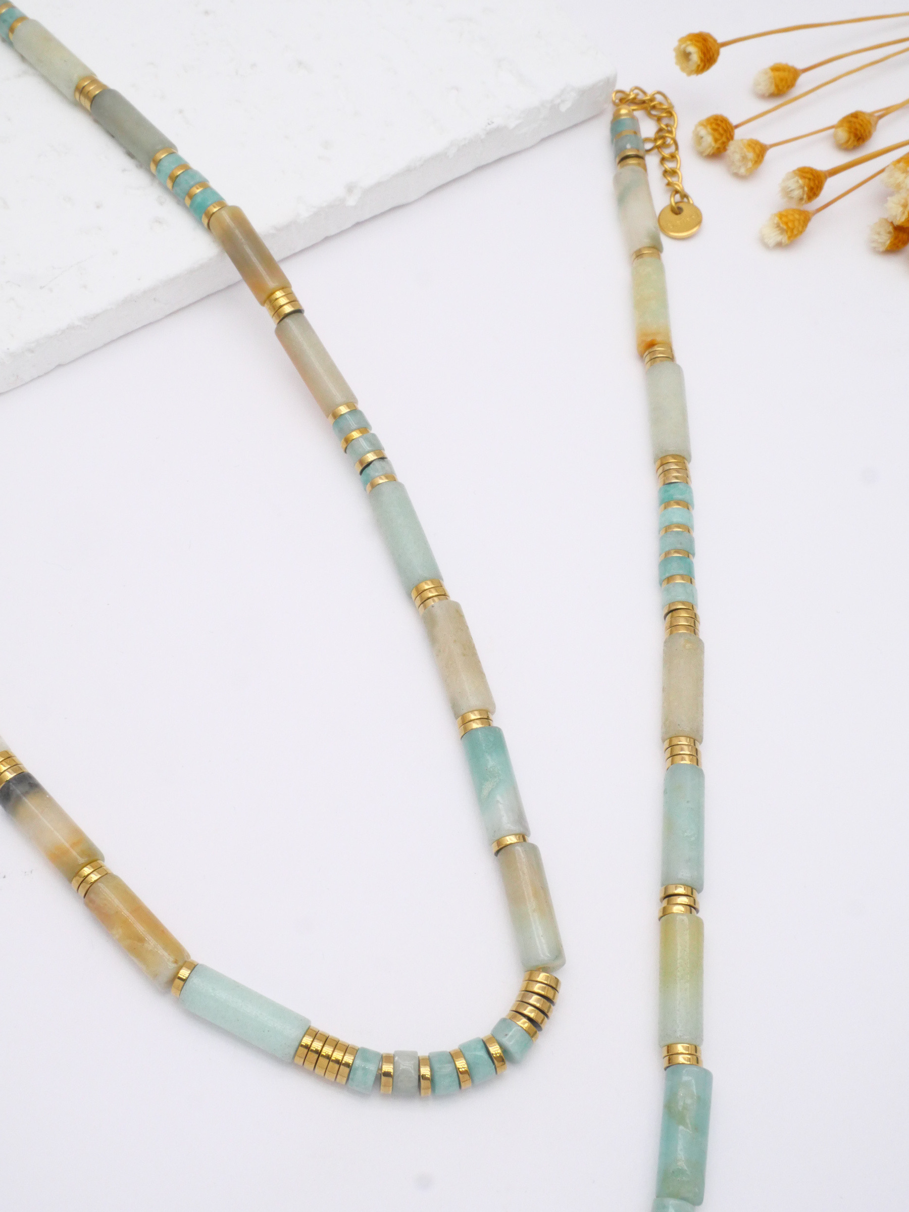 Grossiste MIMIKO - ENSEMBLE DE BIJOUX EN ACIER INOXYDABLE AVEC DES PIERRES NATURELLES