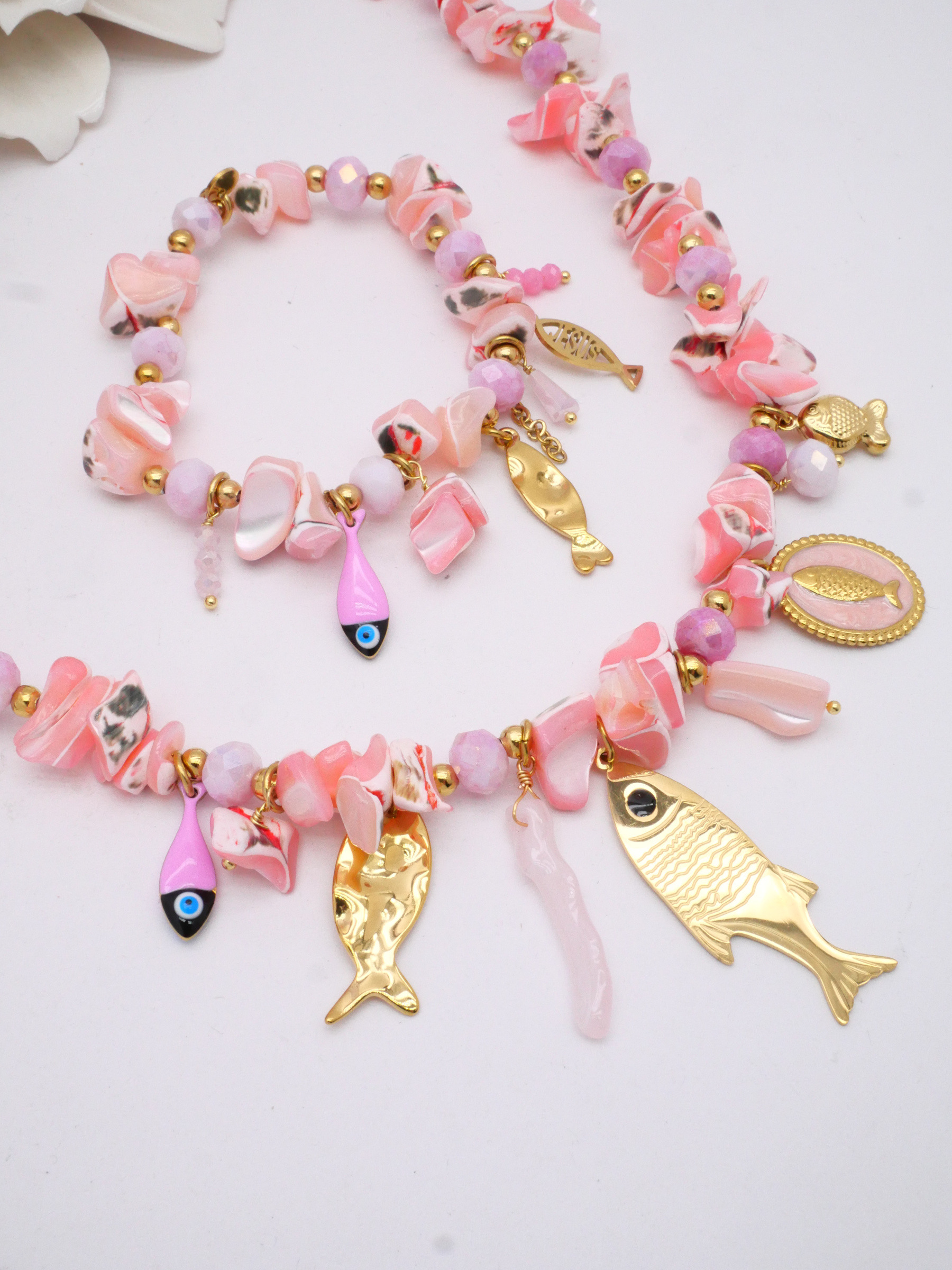 Grossiste MIMIKO - ENSEMBLE DE BIJOUX EN COQUILLAGE ET ACIER INOXYDABLE 304