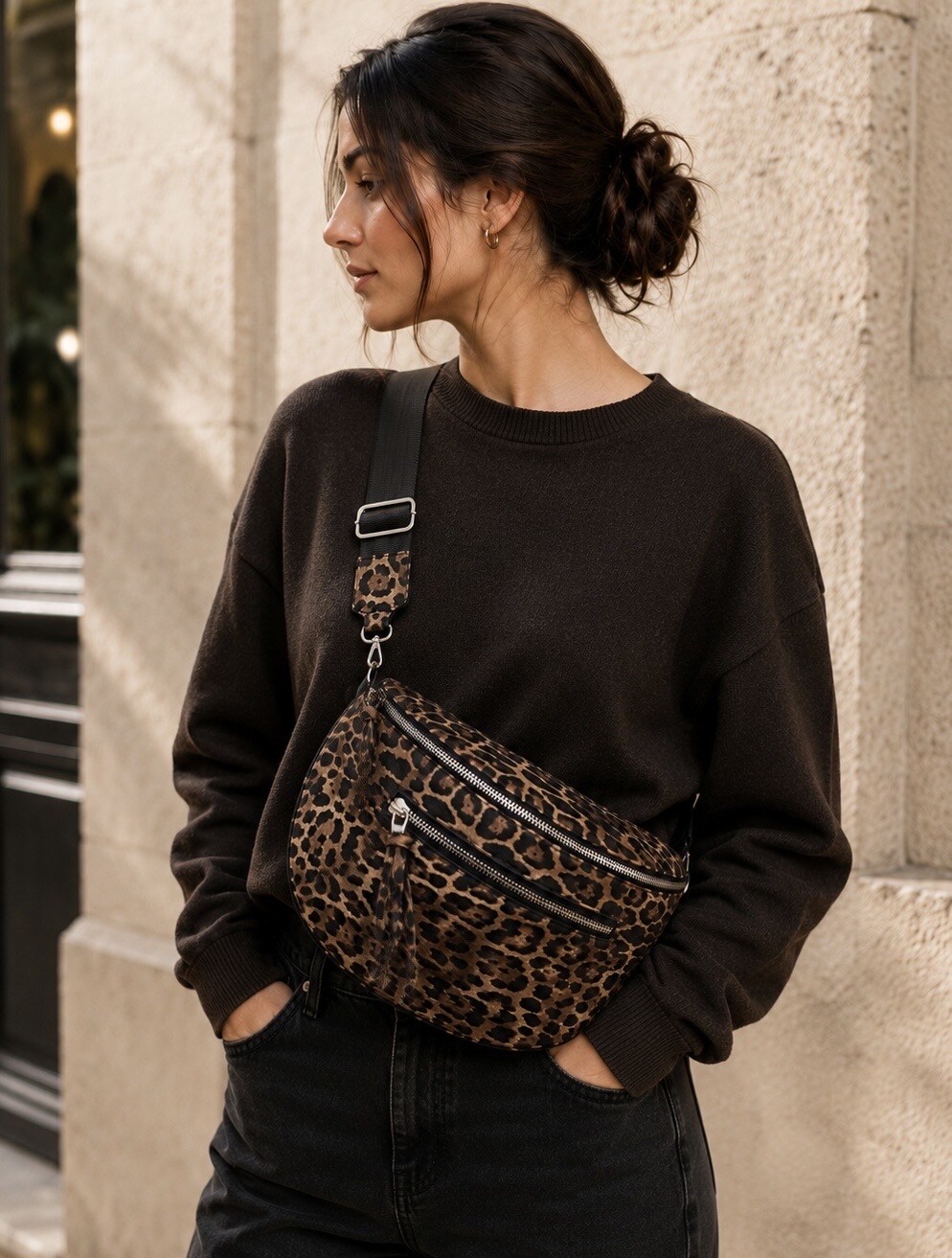 Mayorista MIMILI - Riñonera de estampado de leopardo
