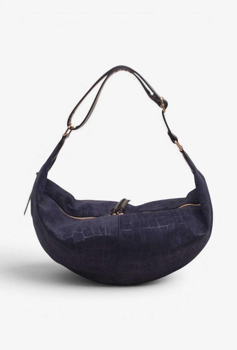 Wholesaler MIMOSA BY BESTINI - Large belt bag, suede and croc effect, zipped, front pocket