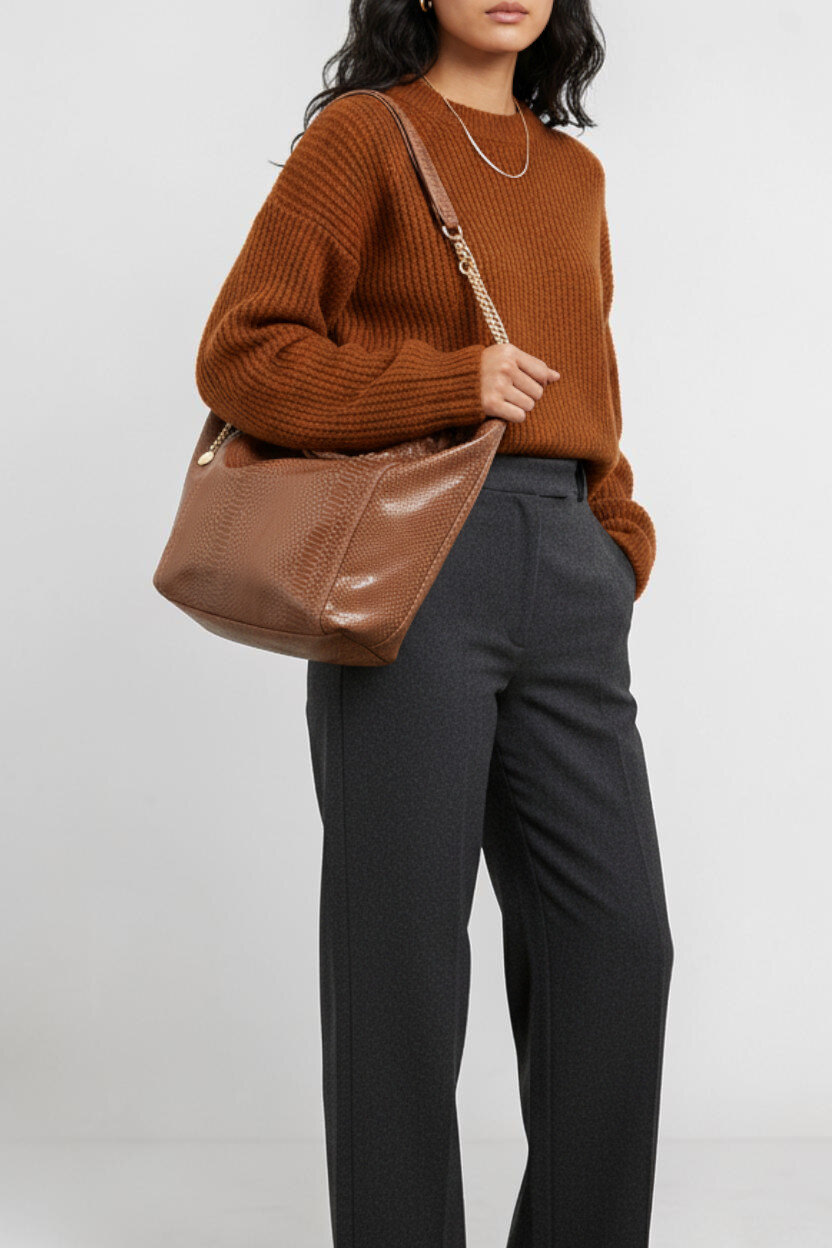 Grossiste MIMOSA BY BESTINI - Sac hobo, effet serpent, chainette ajustable