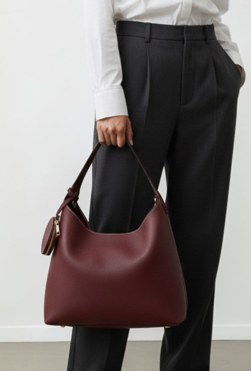 Grossista MIMOSA BY BESTINI - Borsa tote, da portare a spalla e a tracolla, minimalista, stile hobo, con piccolo portamonete, chiusura con zip