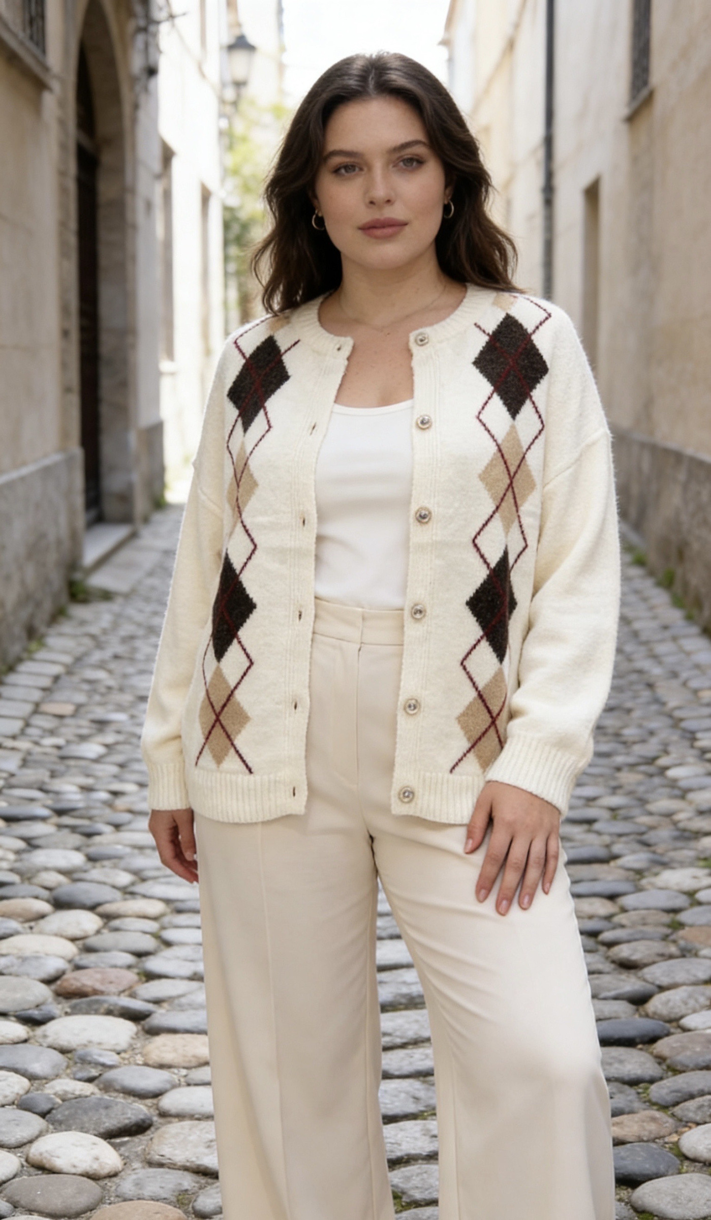 Mayorista MINA ROSA Grande Taille - Suéter con cuello de camisa