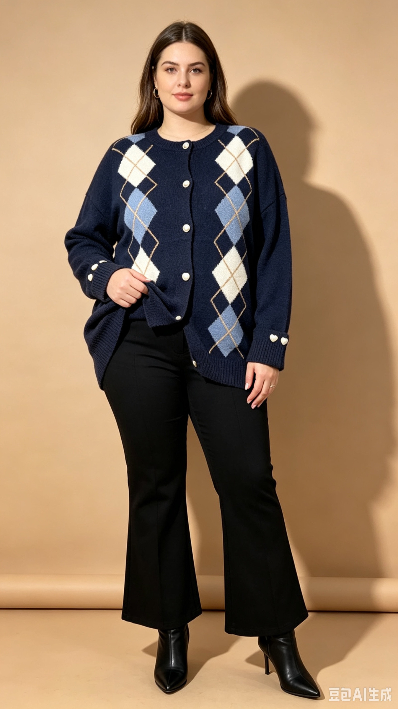 Mayorista MINA ROSA Grande Taille - Suéter con cuello de camisa