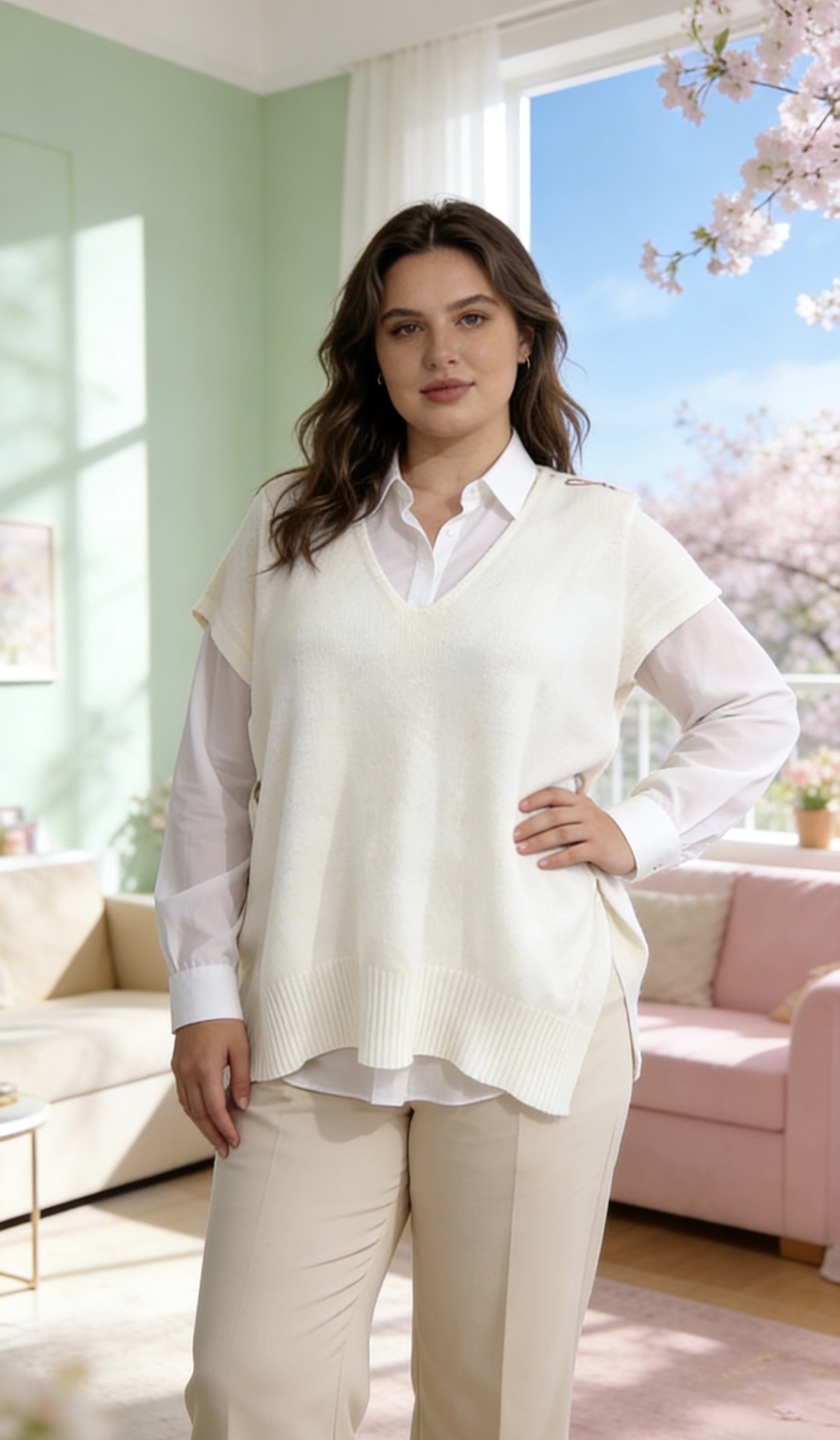 Mayorista MINA ROSA Grande Taille - Suéter sin mangas