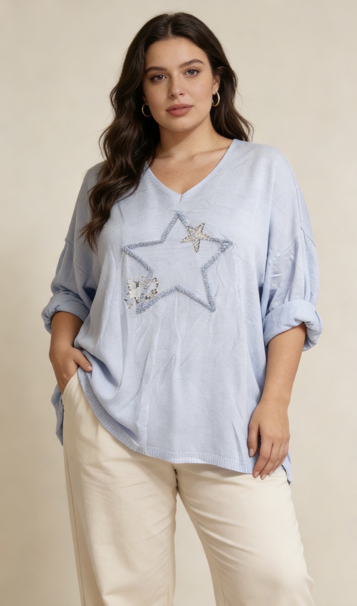 Pull Neuf Mina Rosa - Taille 48/50/52, Couleur Ivoire, Pour Femme