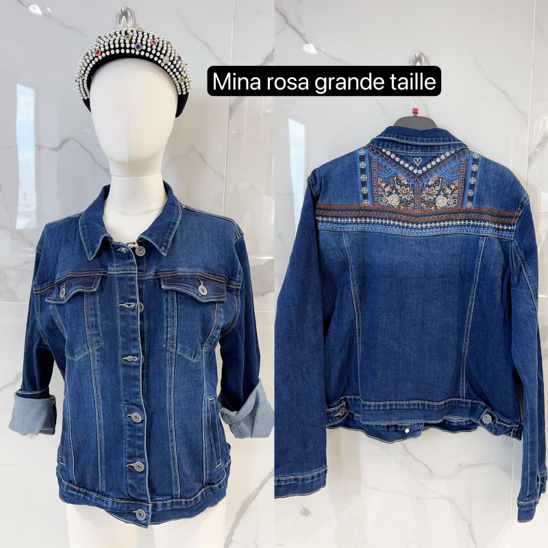 Grossiste MINA ROSA Grande Taille - veste jean