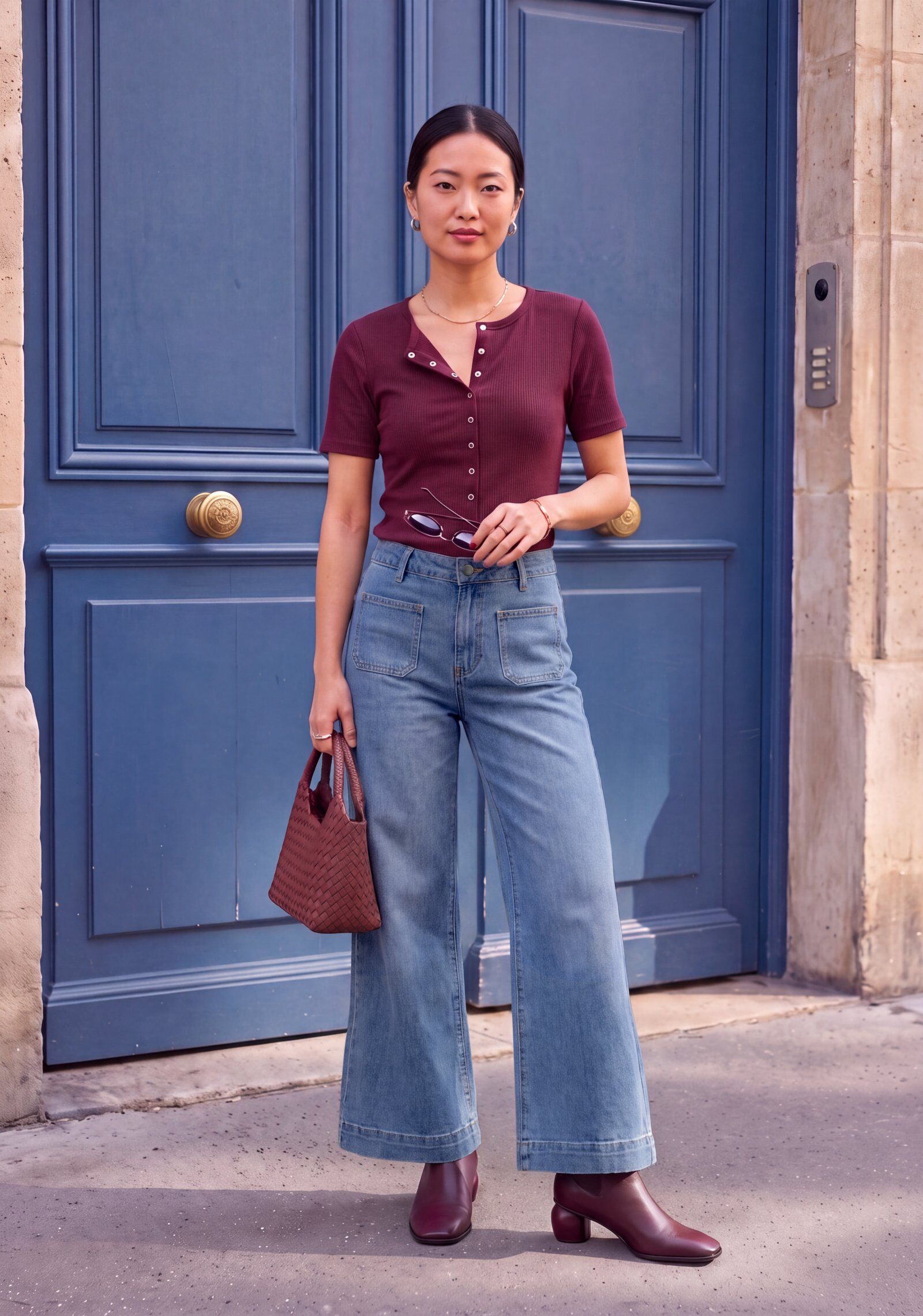 Wholesaler Miss Anna - Flare jeans with front pocket