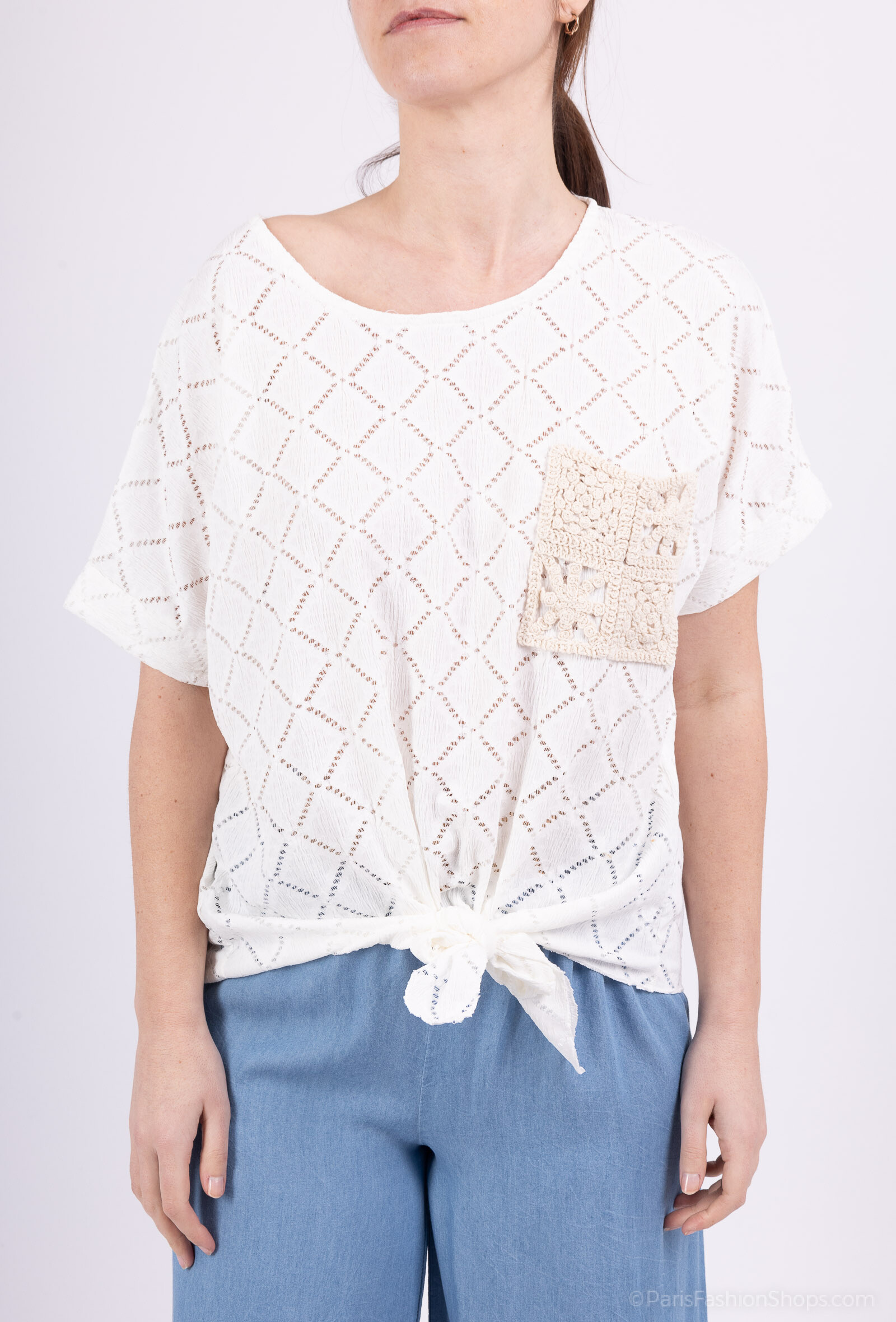 Wholesaler Miss Azur - High woman Short sleeves openwork