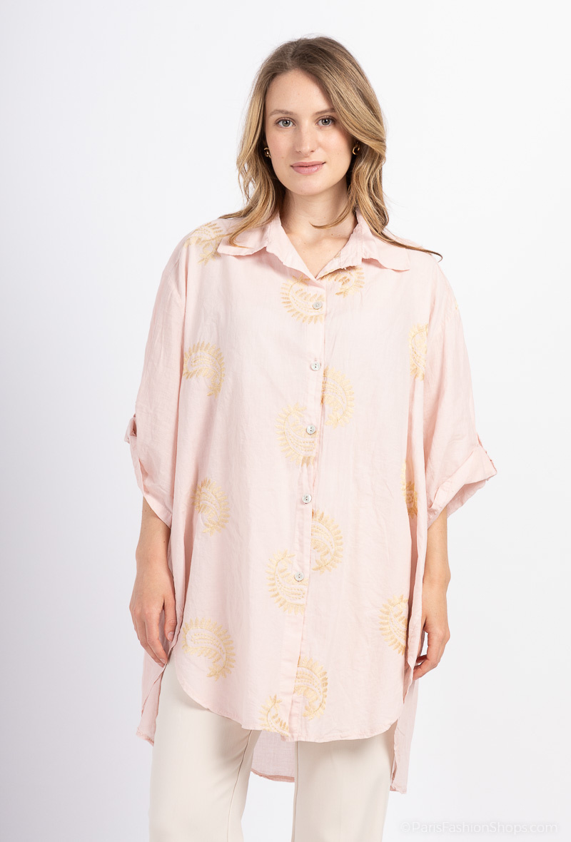 Wholesaler Miss Azur - Embroidered cotton shirt