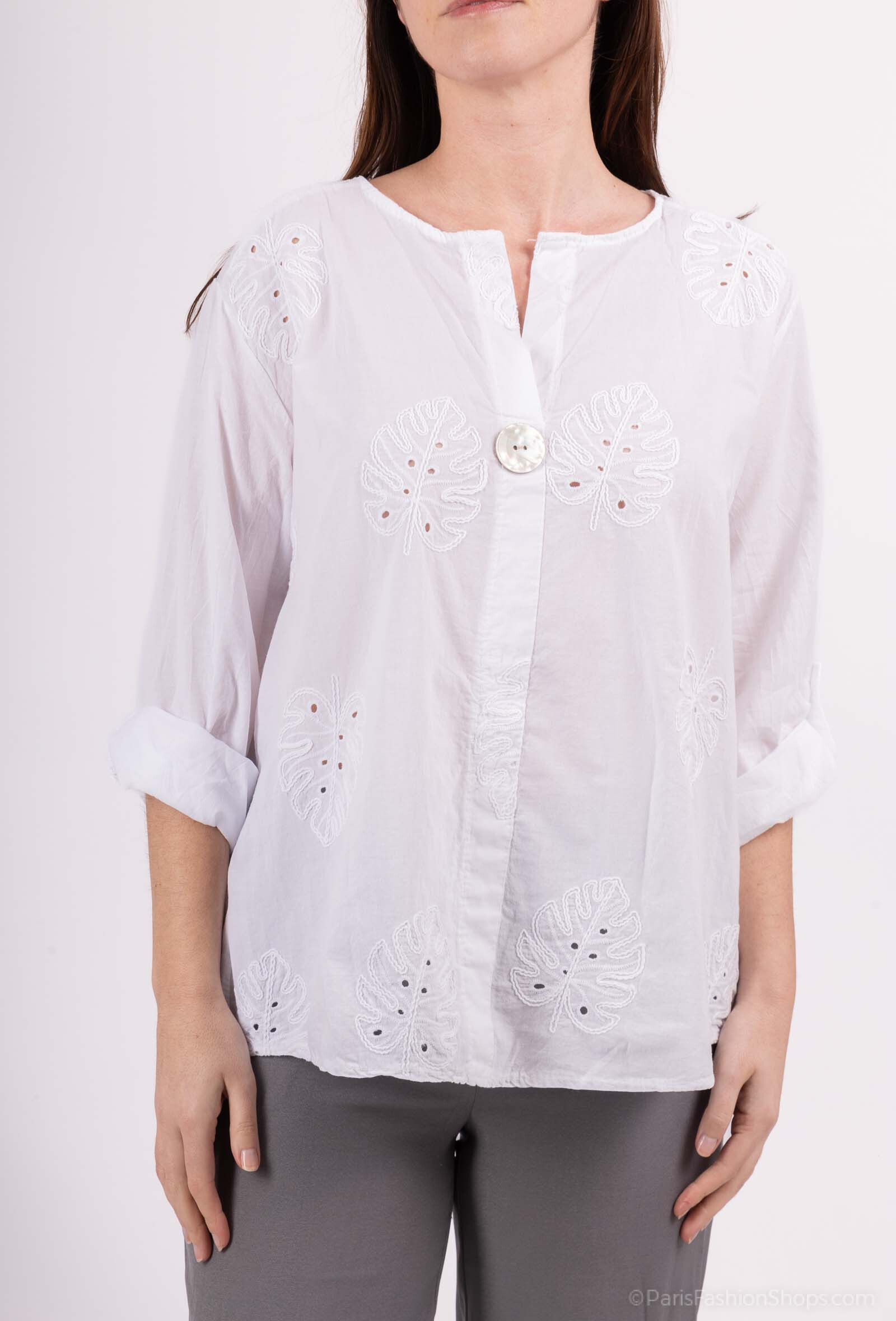 Wholesaler Miss Azur - English embroidery shirt