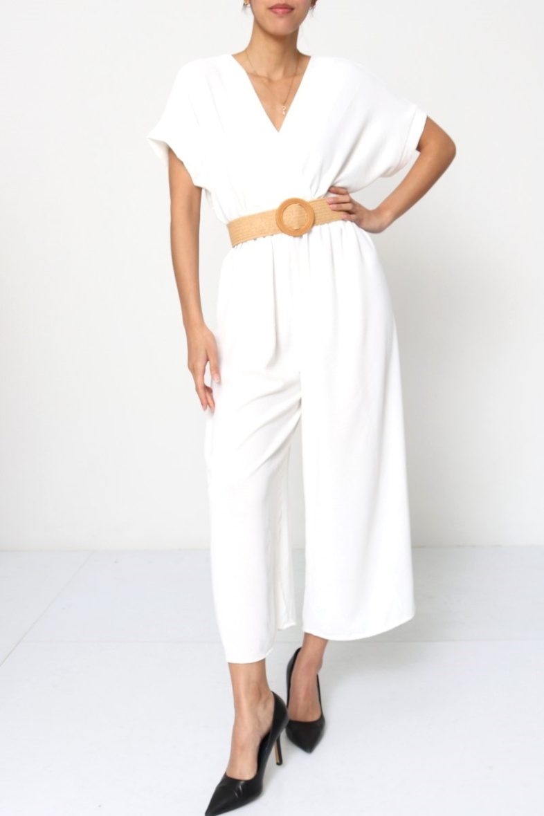Wholesaler Miss Azur - One-color belt jumpsuit