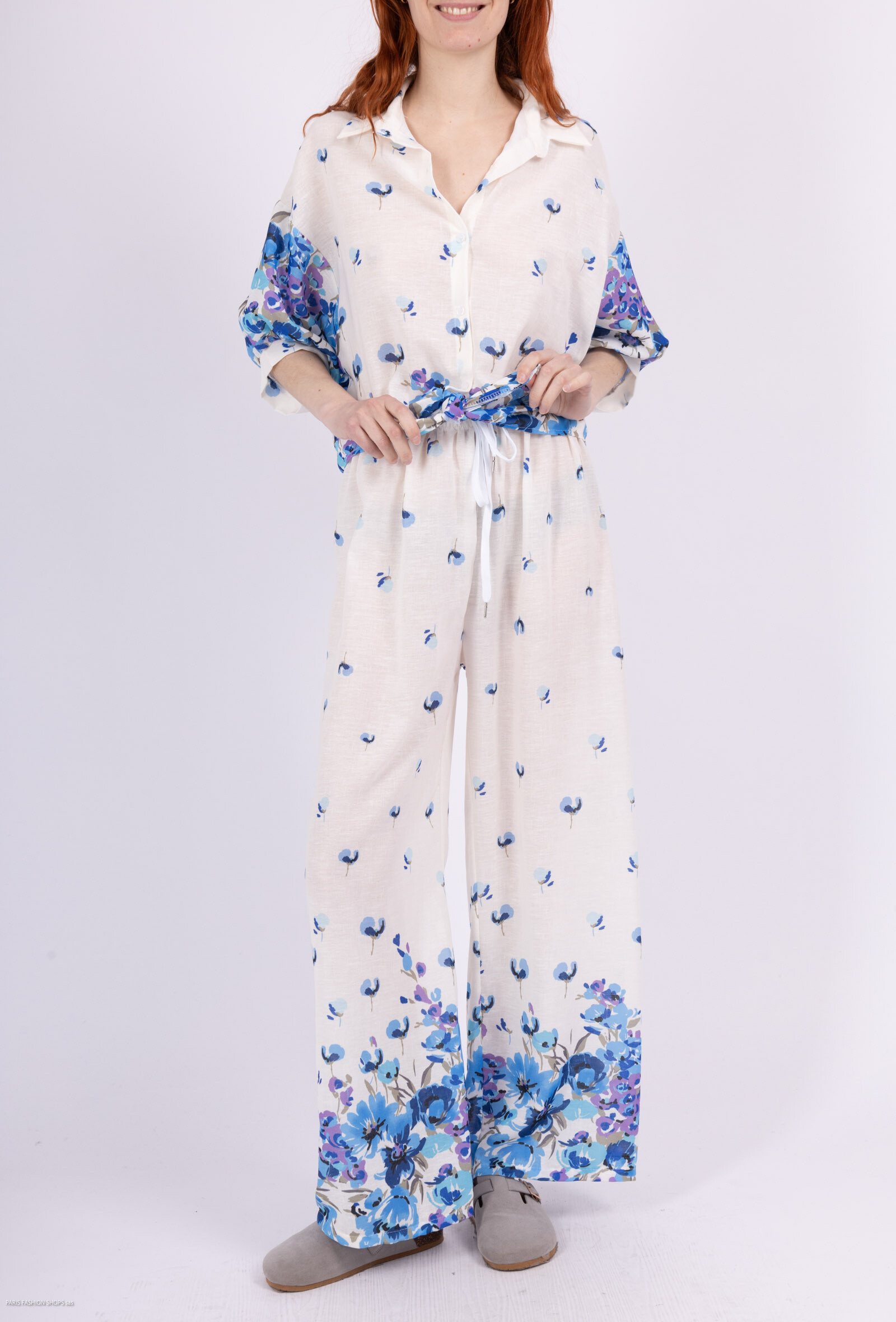 Wholesaler Miss Azur - Tiven set colored printed for women
