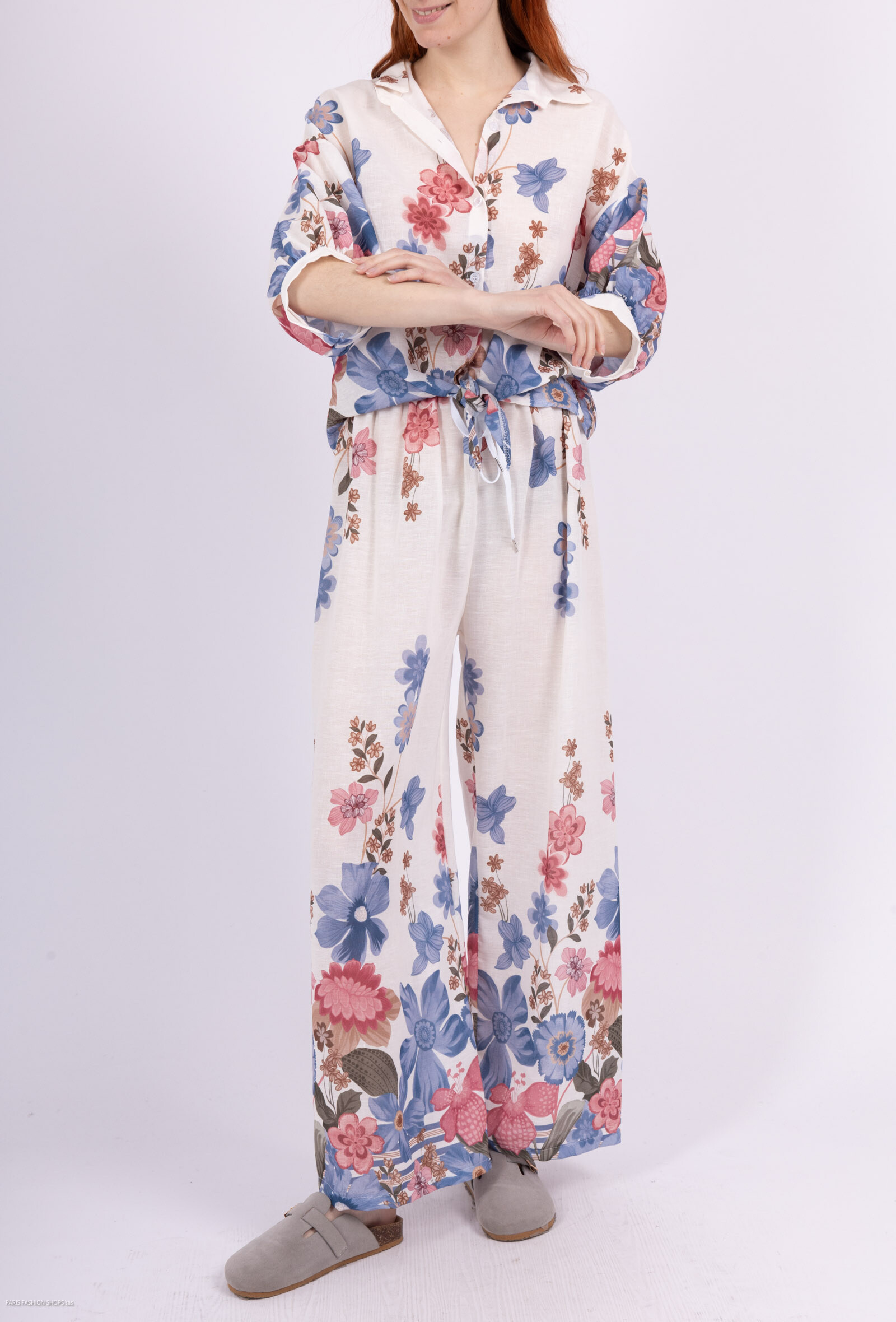 Wholesaler Miss Azur - Tiven set colored printed for women