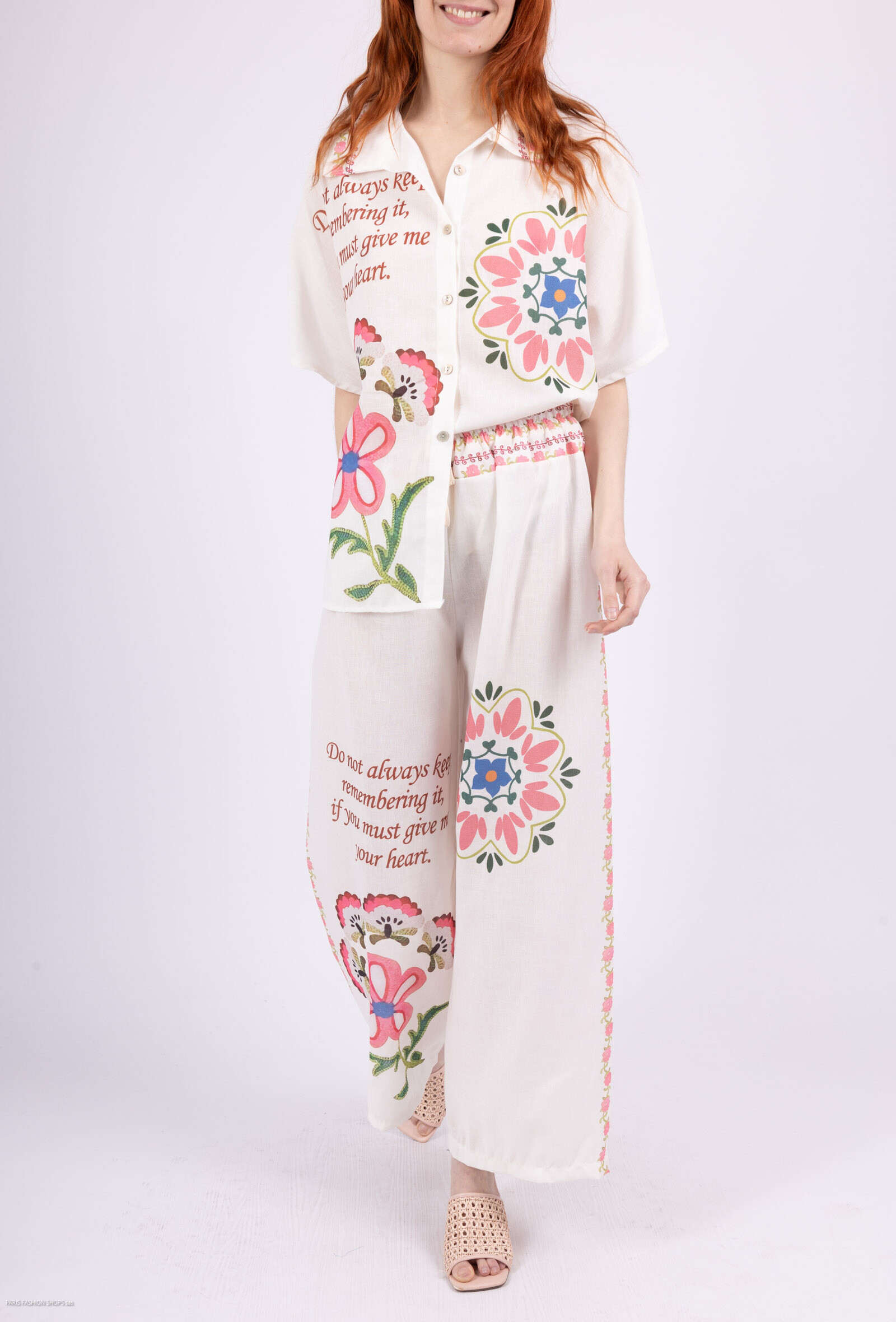 Wholesaler Miss Azur - Tiven set colored printed for women