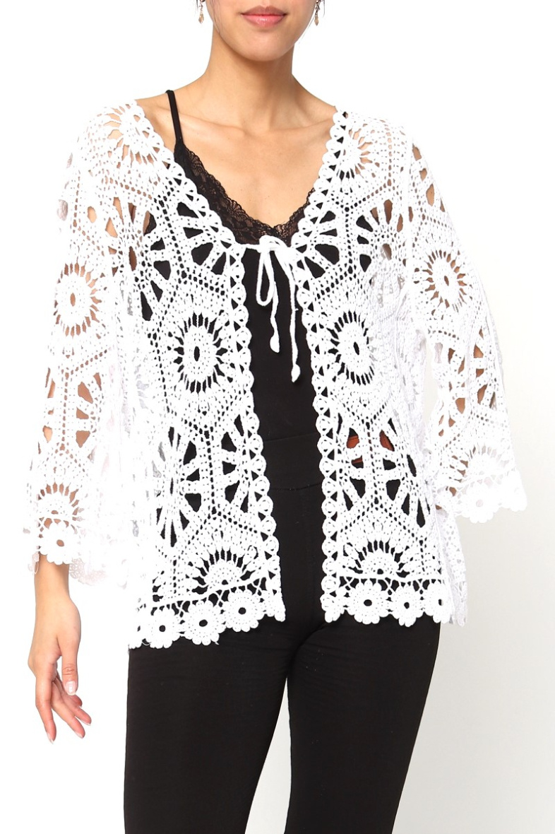 Wholesaler Miss Azur - Long sleeve crochet cardigan