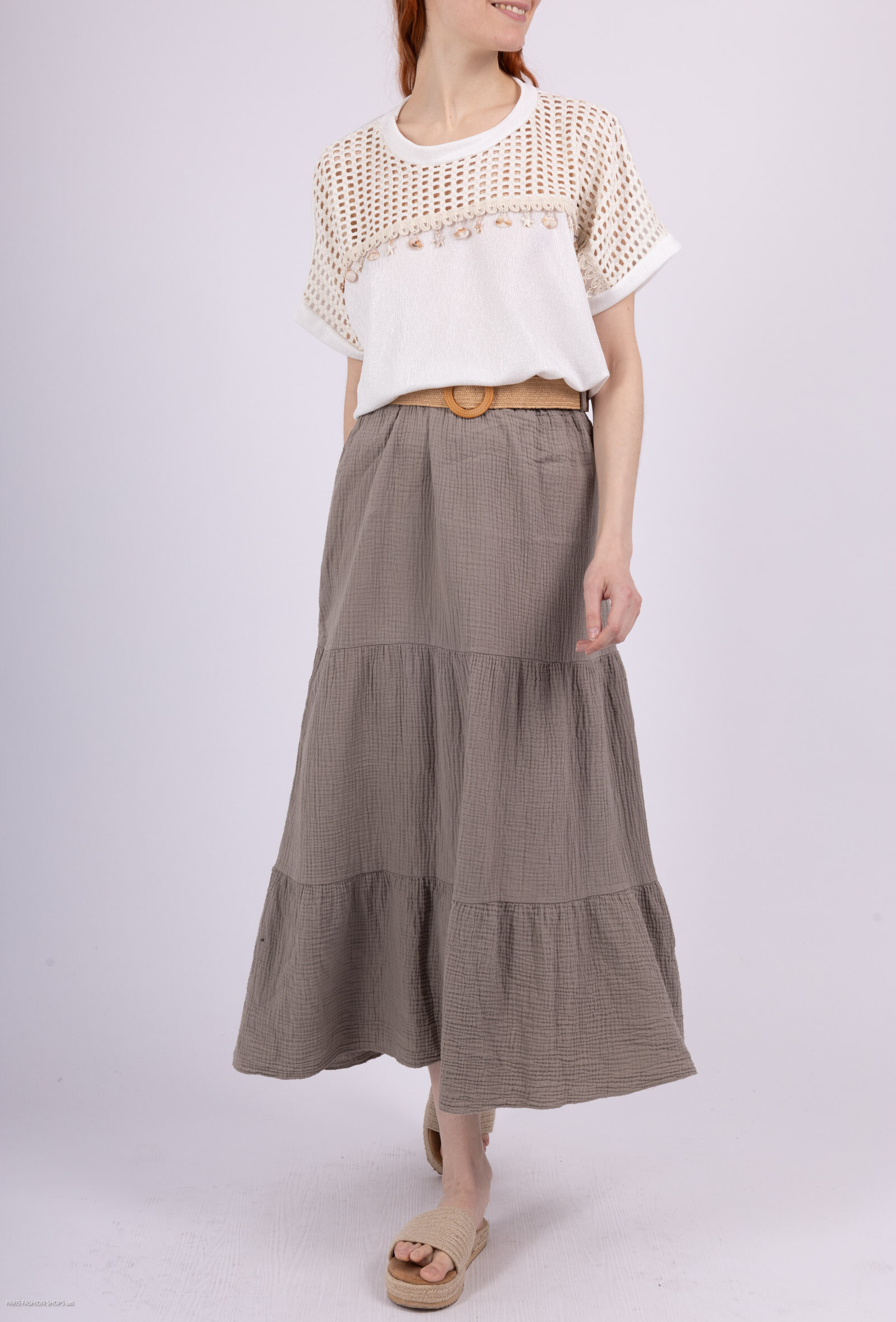 Wholesaler Miss Azur - Long skirt is in cotton gauze