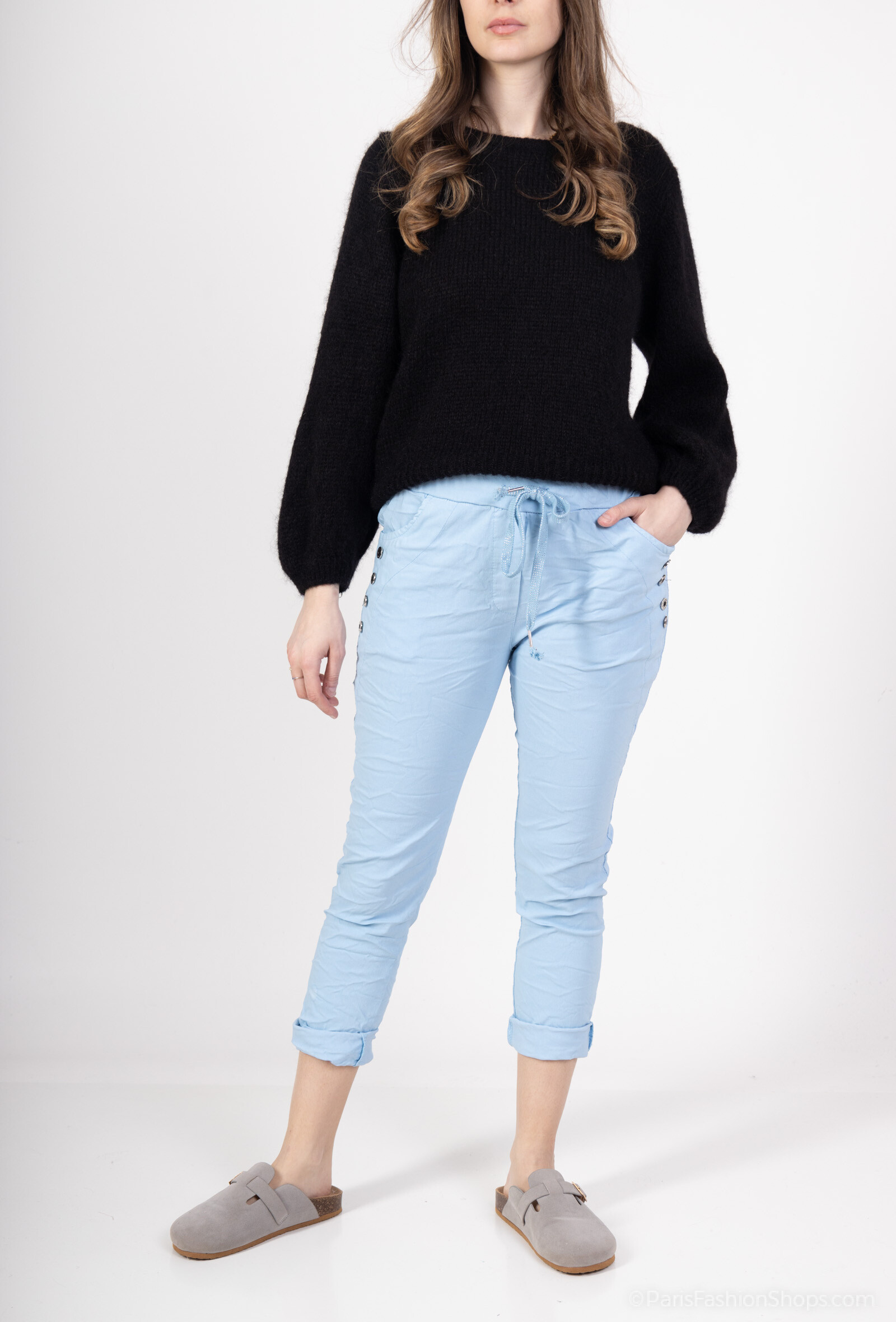 Wholesaler Miss Azur - Stretch crumpled effect pants