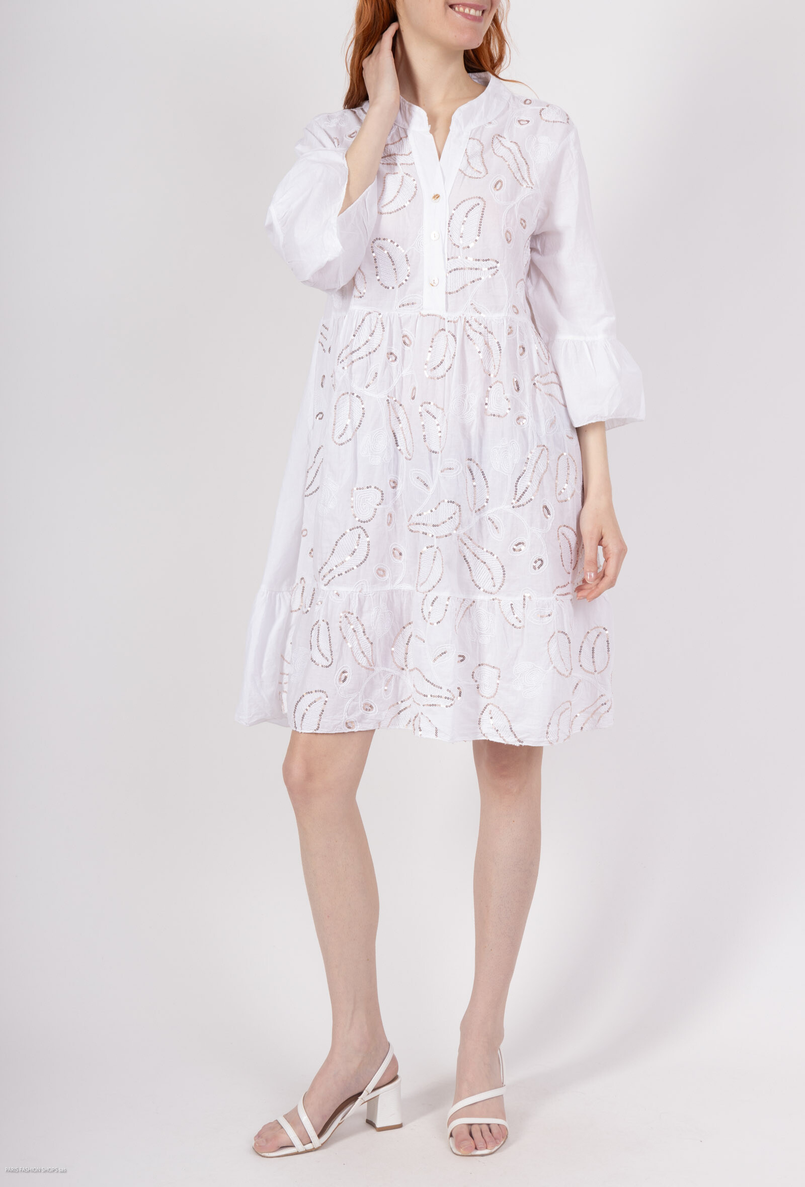 Wholesaler Miss Azur - Large -size English sequined embroidery dress